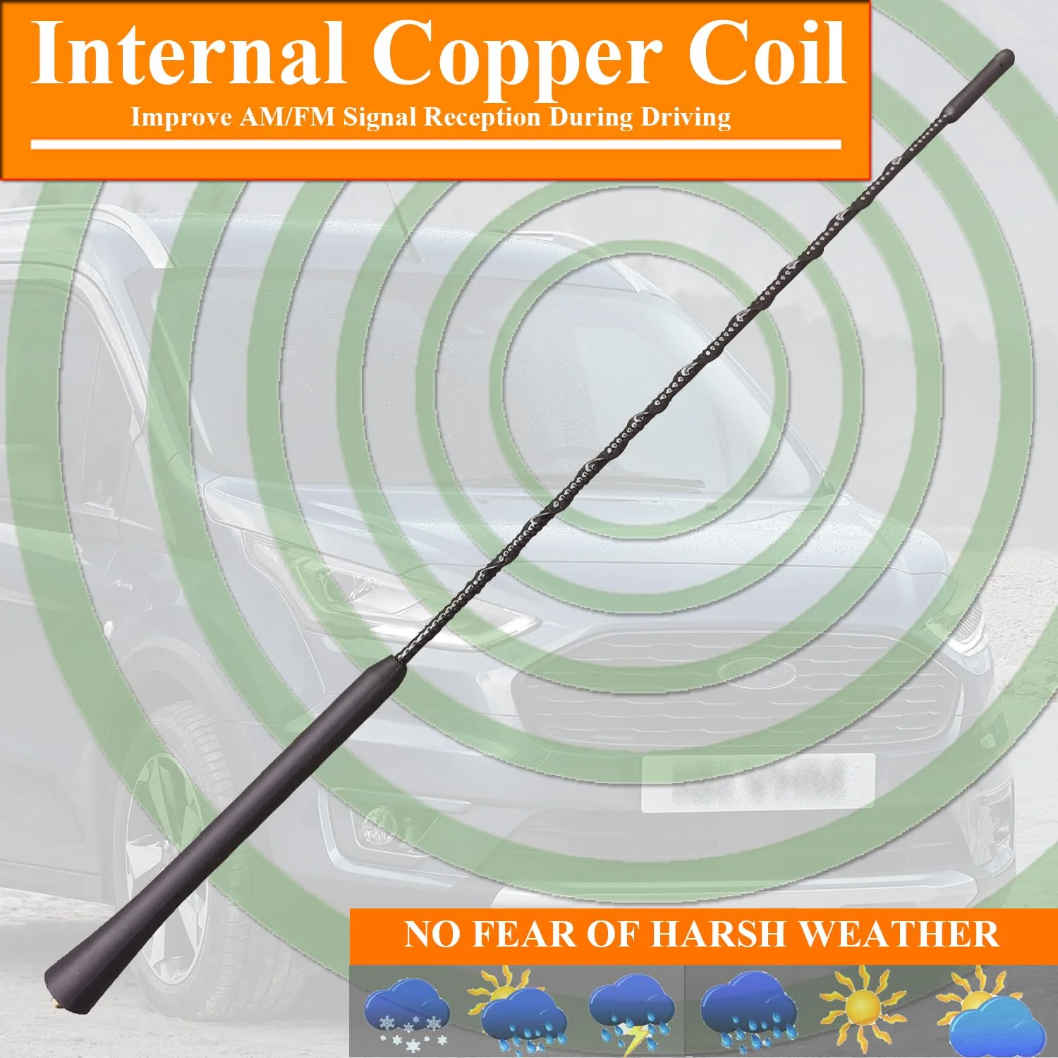 16 Inch Antenna for Ford Transit Connect (2010-2024), Flexible Rubber Antenna Replacement Mast for Ford Transit Connect 2010 2011 2012 2013 2014 2015 2016 2017 2018 2019 2020 2021 2022 2023 2024 - Image 5