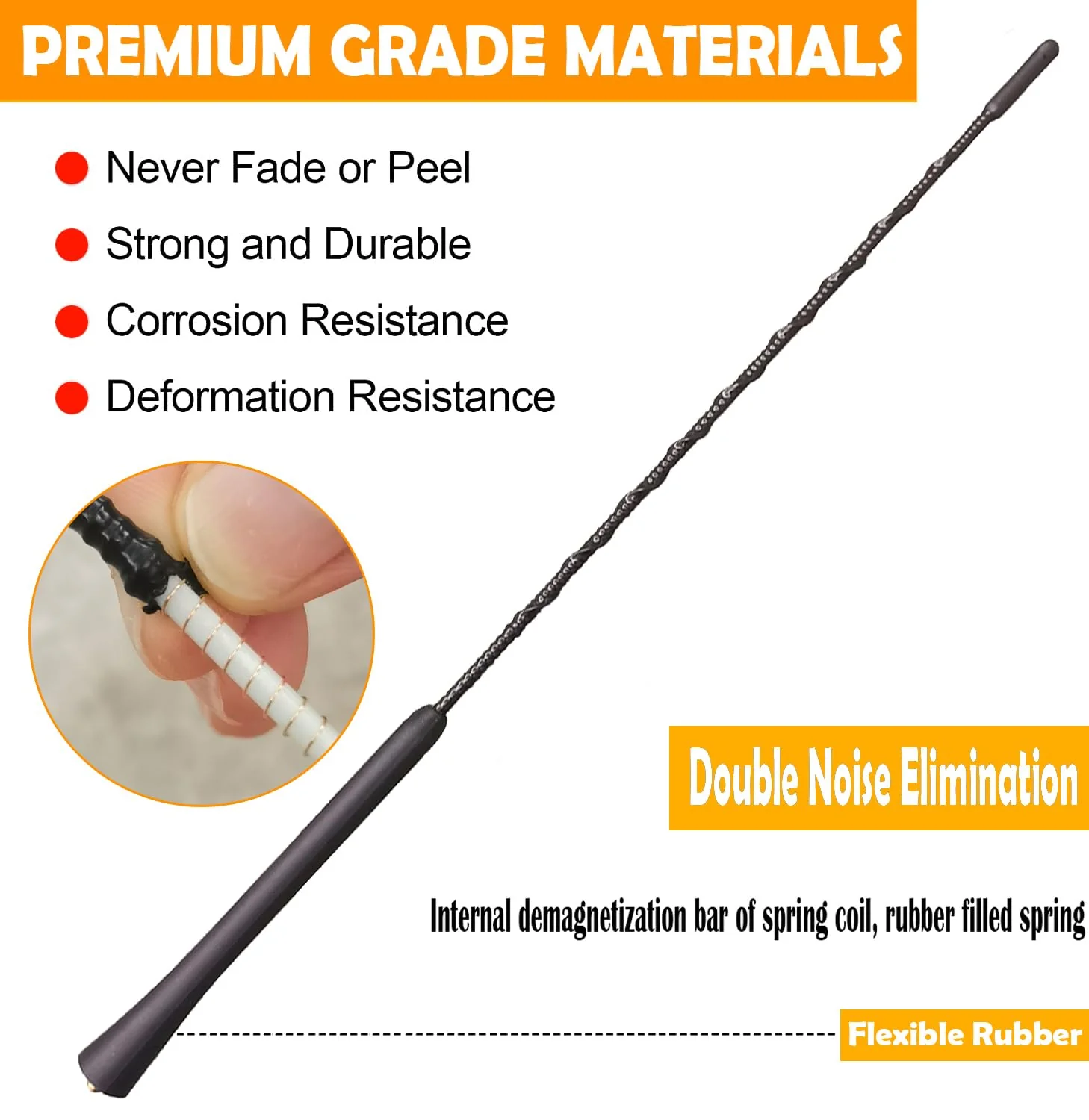 16 Inch Antenna for Ford Transit Connect (2010-2024), Flexible Rubber Antenna Replacement Mast for Ford Transit Connect 2010 2011 2012 2013 2014 2015 2016 2017 2018 2019 2020 2021 2022 2023 2024 - Image 6