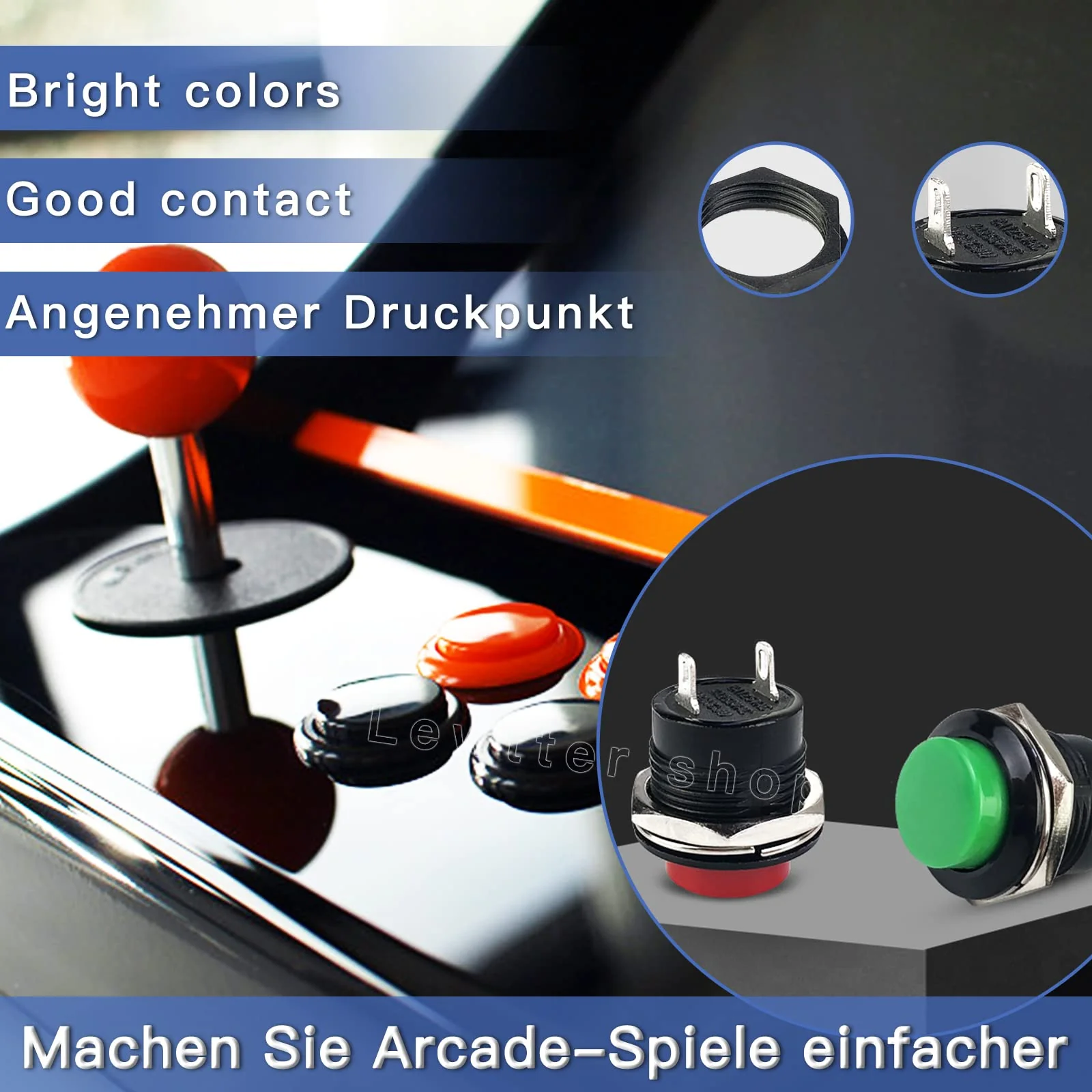 16 mm Momentary Push Button On Off Switch Assorted Red Green Yellow Blue White Black 3A 250V AC 2-Pin Self-Resetting Mini Round Switch 16mm - Image 2