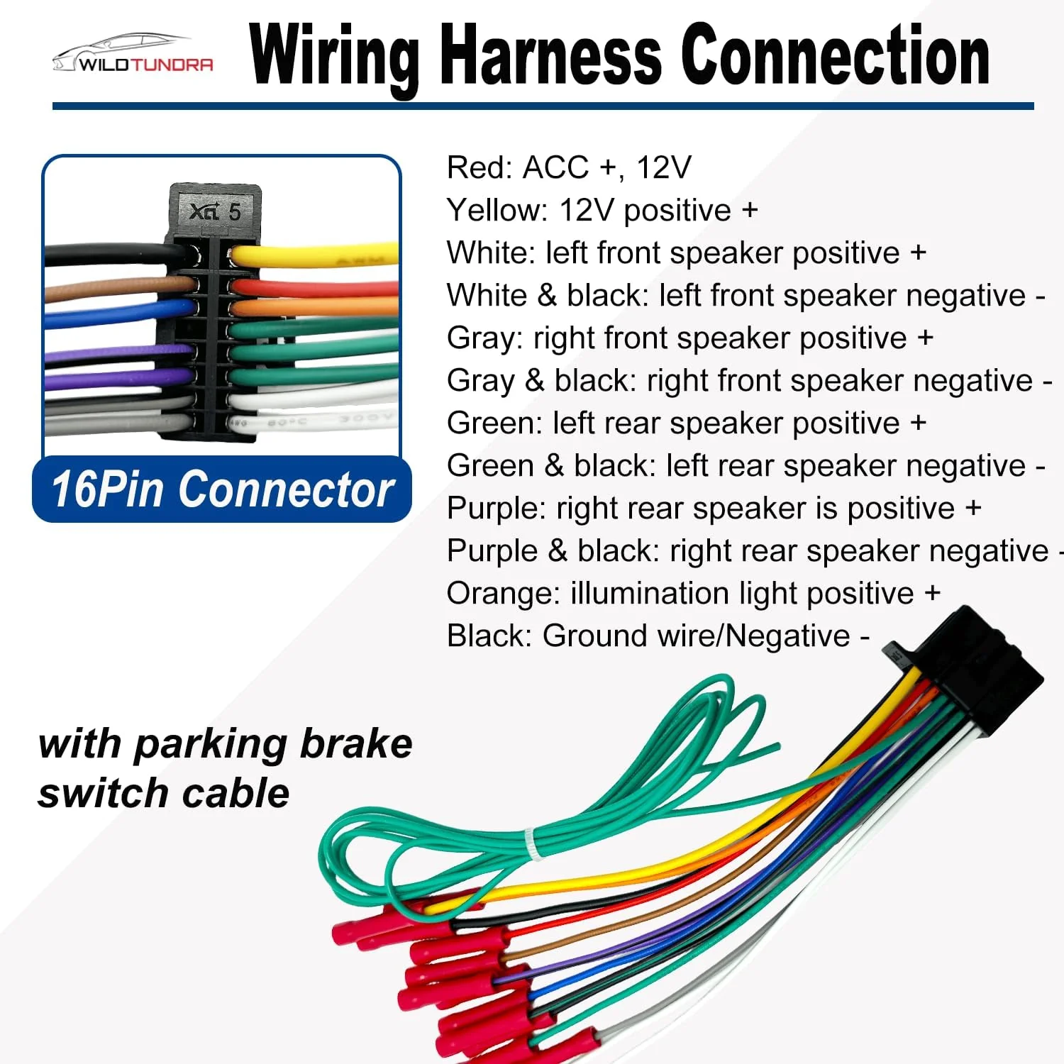 16 Pin Pioneer Wiring Harness Radio Stereo Connector for Aftermarket Radio Wire Harness Replacement for Pioneer DEH AVH AVIC MVH FH SPH Pioneer Stereo Power Plug for AVH-120BT AVH-1500NEX AVH-200EX - Image 5