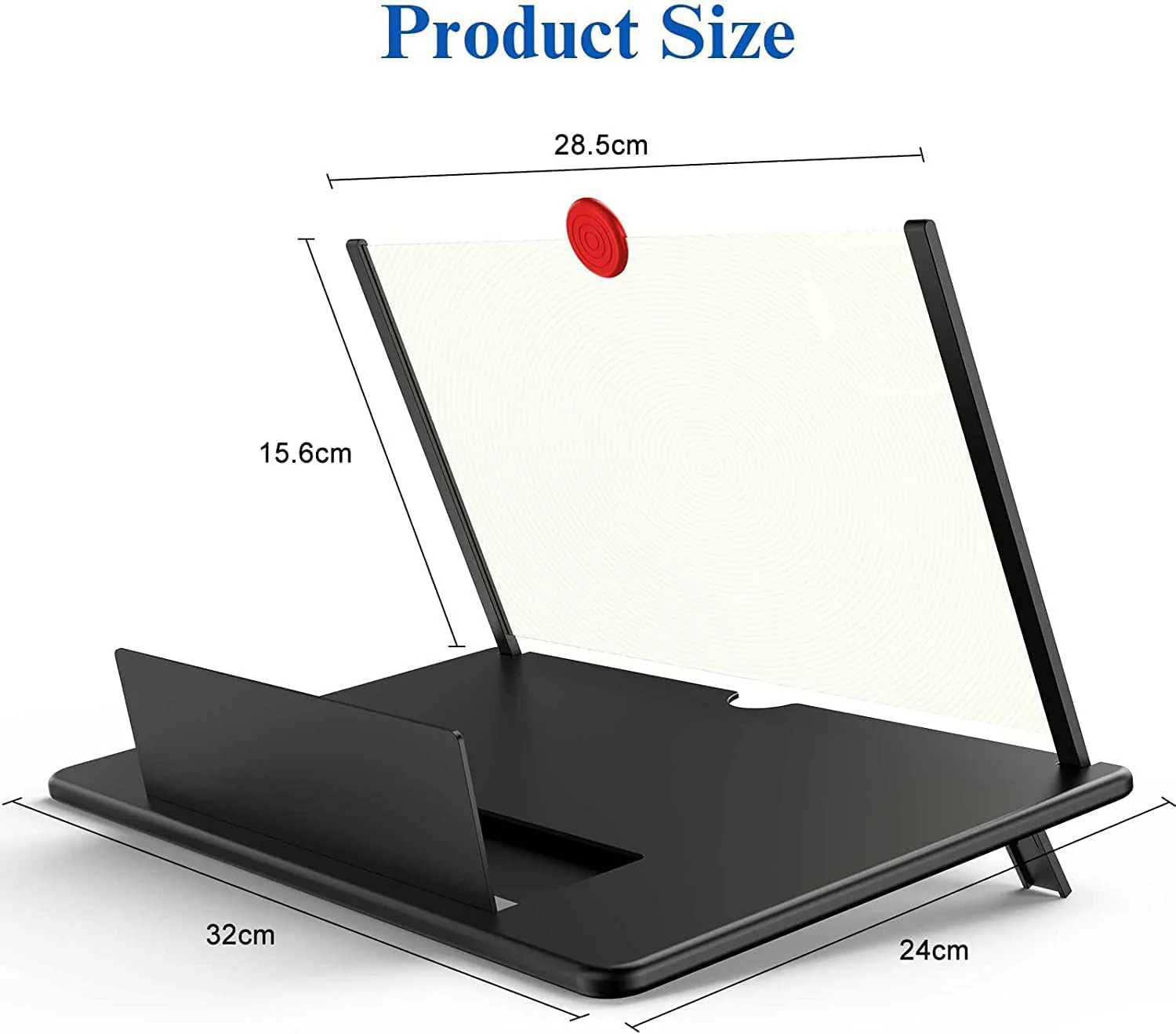 16" Screen Magnifier – 3D HD Cell Phone Magnifing Screen Enlarger Projector for Movies Videos and Gaming – Foldable Phone Stand Holder with Screen Amplifier Compatible with All Smartphones Black -16 Inch - Image 4