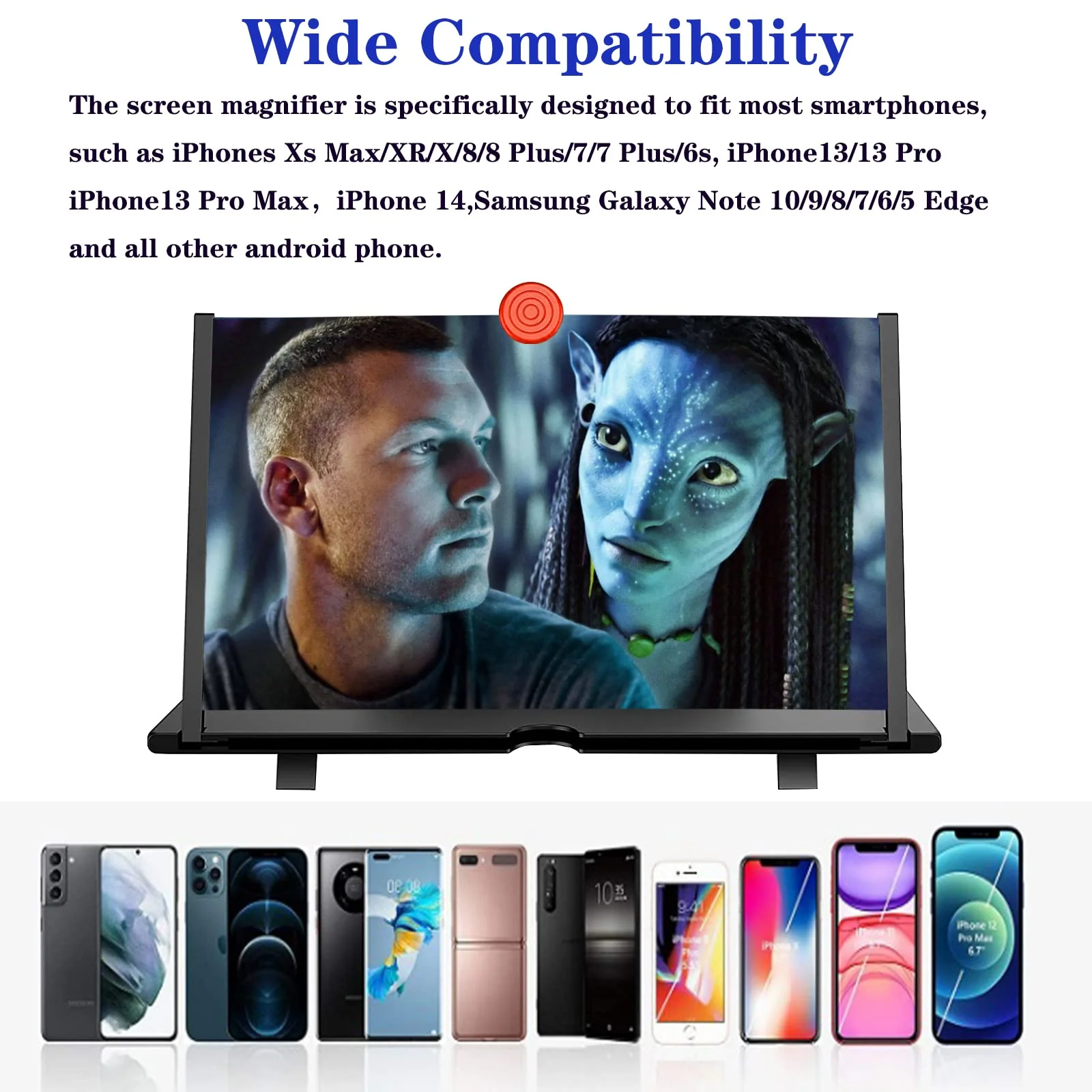 16" Screen Magnifier for Cell Phone -3D Magnifying Projector Screen Enlarger Expander for Movies, Videos, and Gaming – Foldable Phone Stand with Screen Amplifier – Compatible with All Smartphones Black-16inch - Image 5
