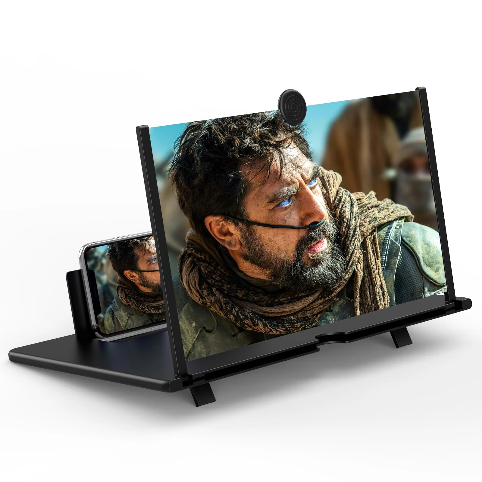16" Screen Magnifier for Mobile Phone –3D HD Cell Phone Magnifying Projector Screen Enlarger for Movies, Videos, and Gaming–Foldable Phone Stand with Screen Amplifier–Supports All Smartphones (Black) Black - Image 7