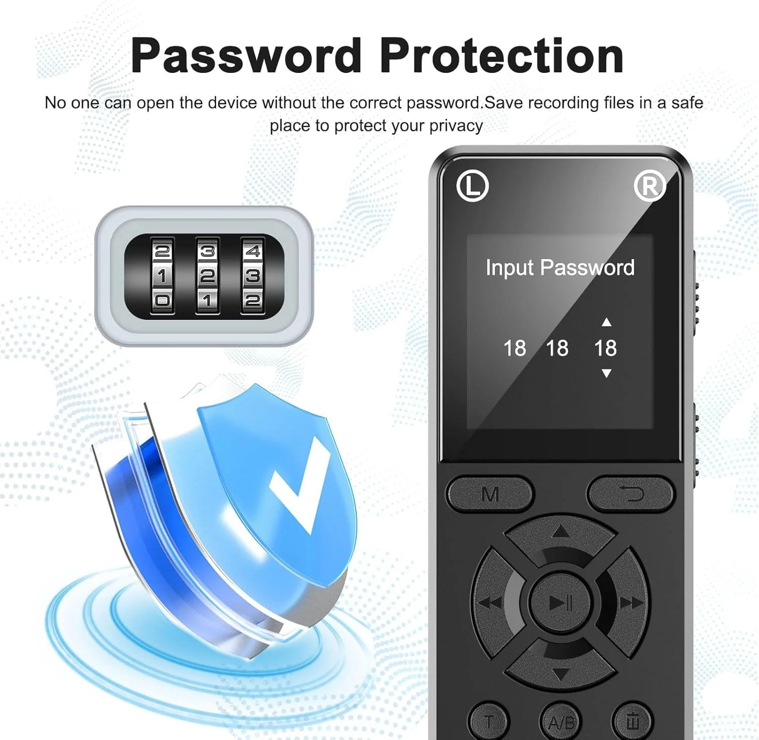160GB Digital Voice Recorder, Portable Audio Recorder with Built-in Speaker, Voice Activated, WAV, A/B Repeat & Password Protection – Ideal for Meetings, Lectures & Interviews - Image 5