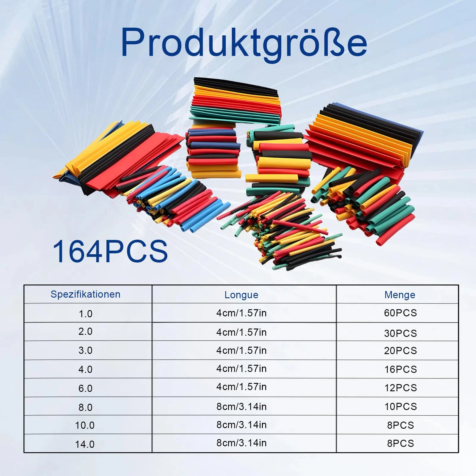 164 Piece Heat Shrink Tube Set, Heat Shrink Tubing Waterproof, Insulation Tape Coloured Set, Heat Shrink Tube Industry, Perfect for Electrical Insulation, Cable Repairs - Image 2