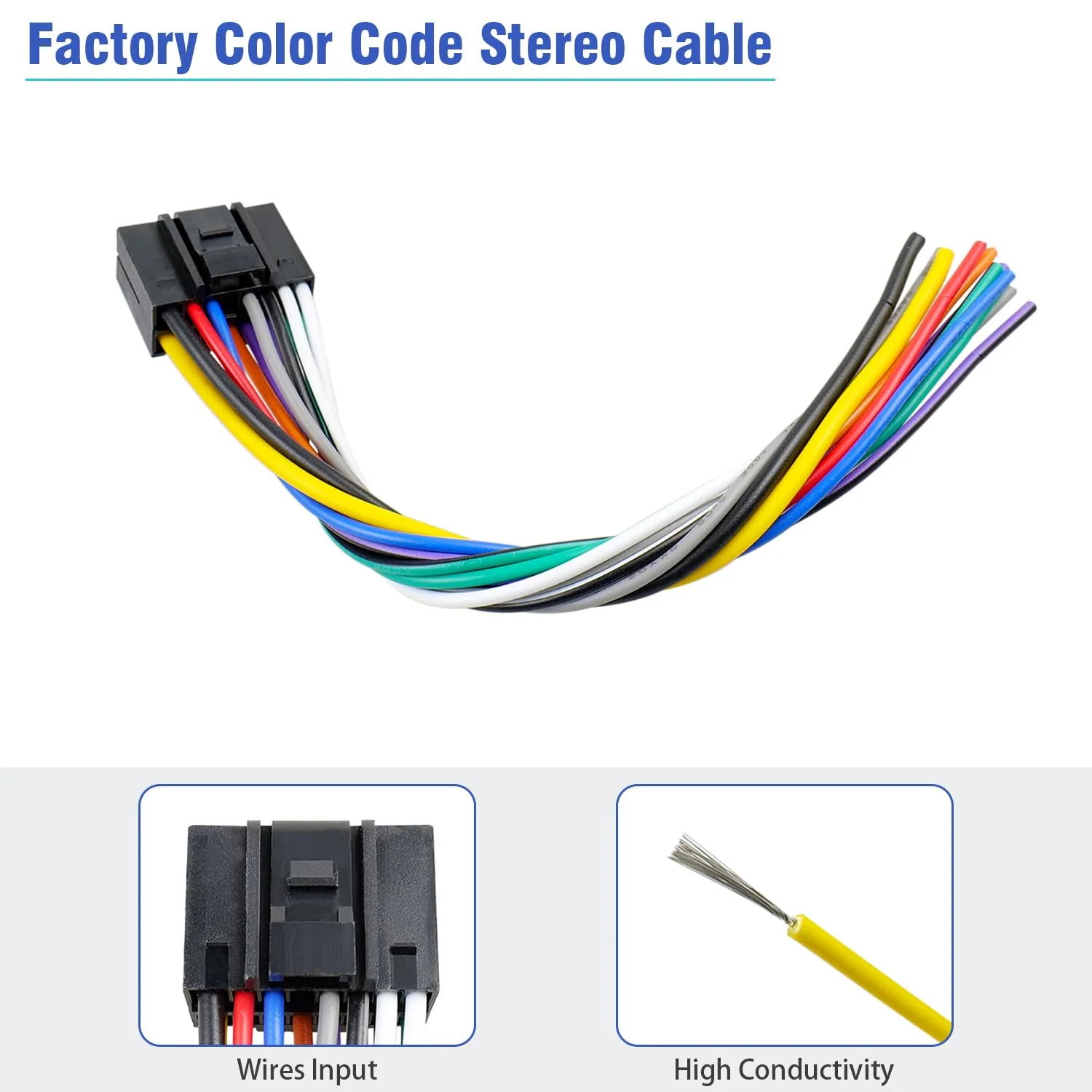 16Pin Radio Wire Harness Compatible with Kenwood ISO Stereo Wiring Harness Plug, Fit for KDC KRC Car Radio Adapter Non AMP - Image 6