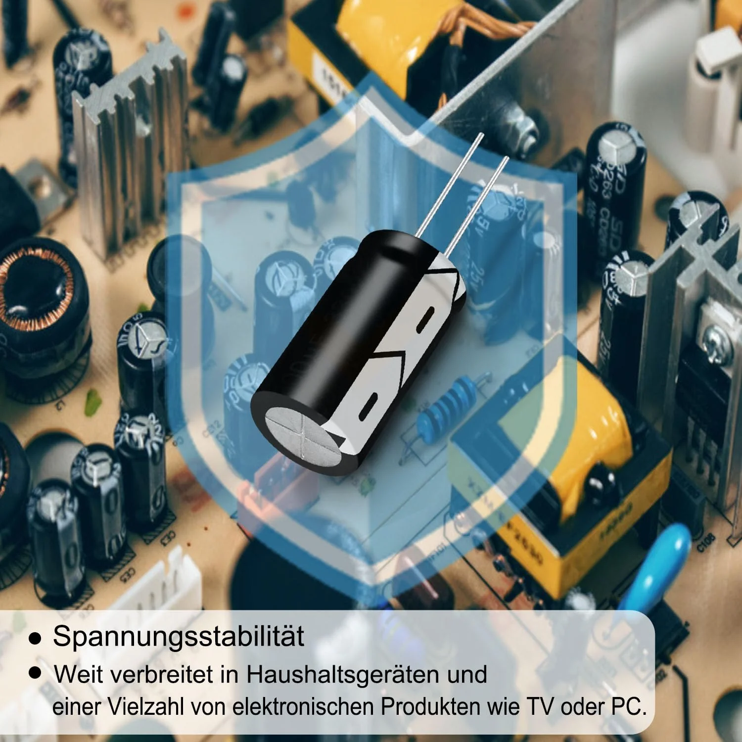 16V 100µF 50/60HZ Electrolytic Capacitors, Aluminium Electrolytic Capacitors, 5 x 11 mm, Capacitors 100uF 16V, Suitable for a Wide Range of Electronic Applications, Switching Power Supplies (20 Pieces 100µF 16V - Image 5