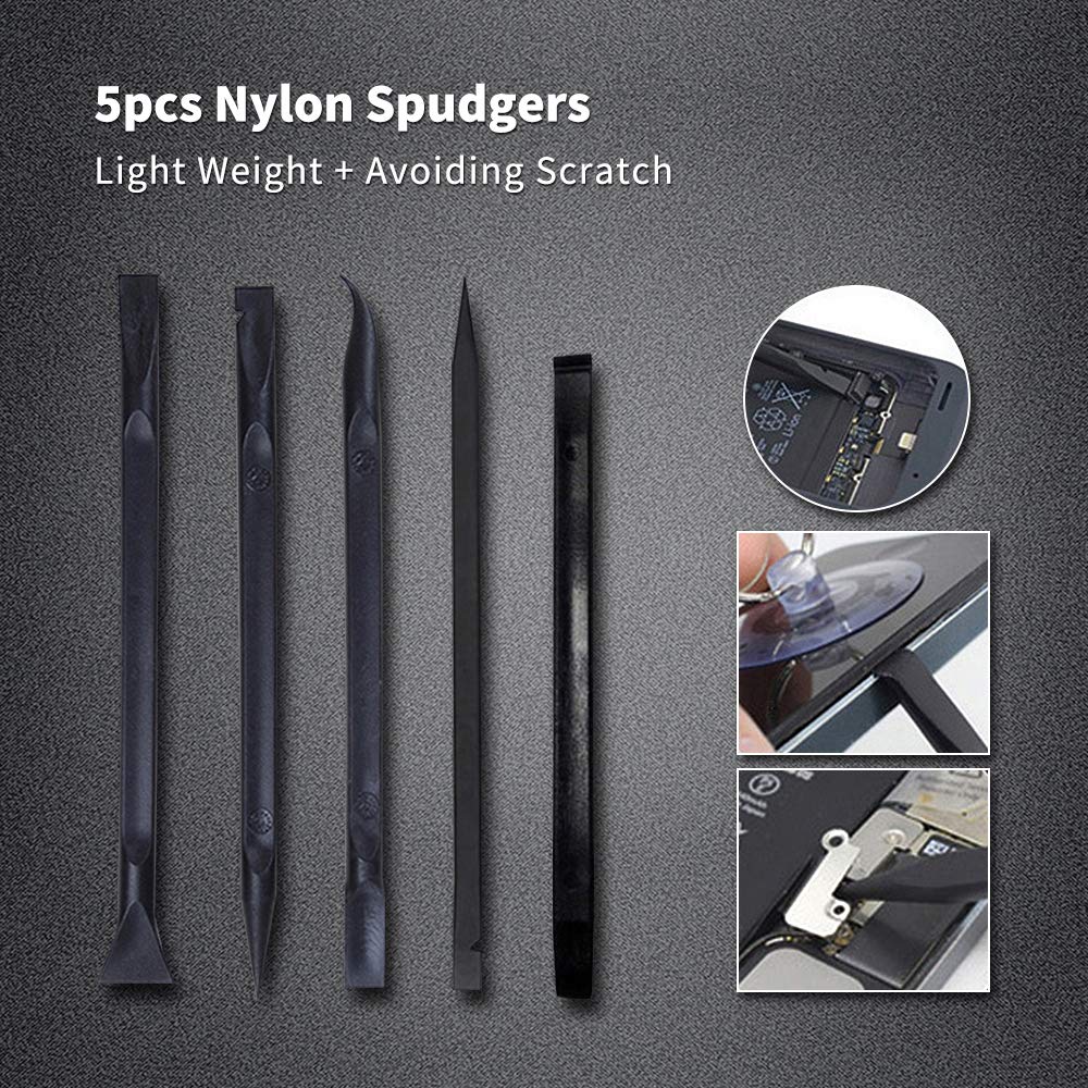 17 in 1 Electronics Repair Tools Opening Pry Tool Kit with Dual Ends Metal Spudgers and Black Tweezers for iPad Tablets Laptop Electronics Device Mobile Phone - Image 4