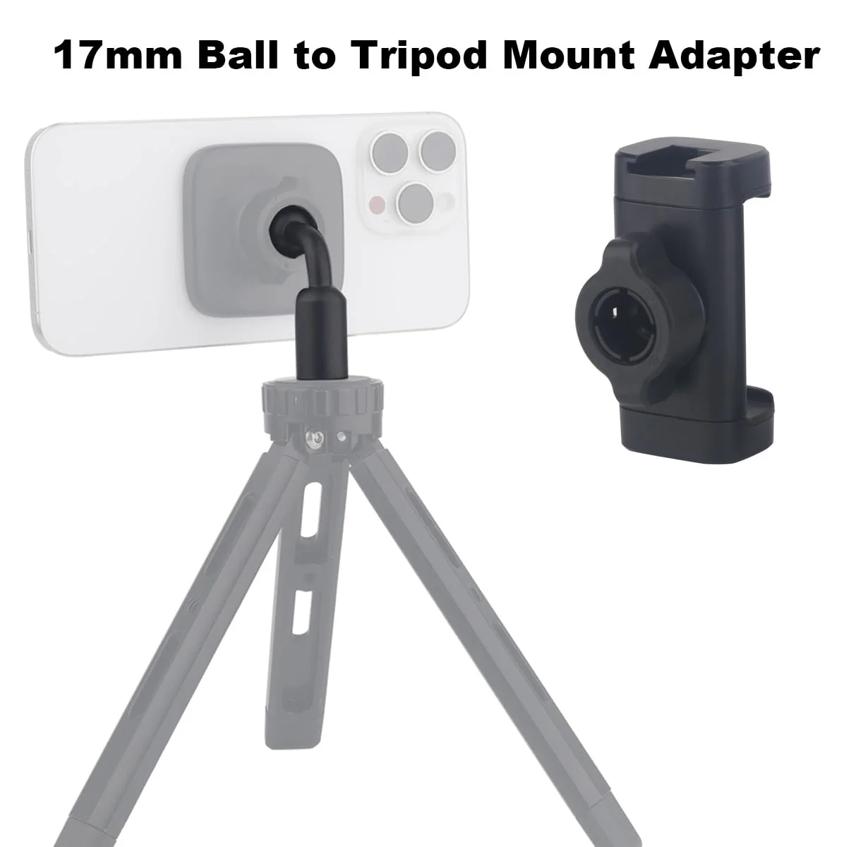 17mm Ball to 1/4 inch Female Thread Vertical Mount Adapter, Aluminum Alloy (2PCS) - Image 6
