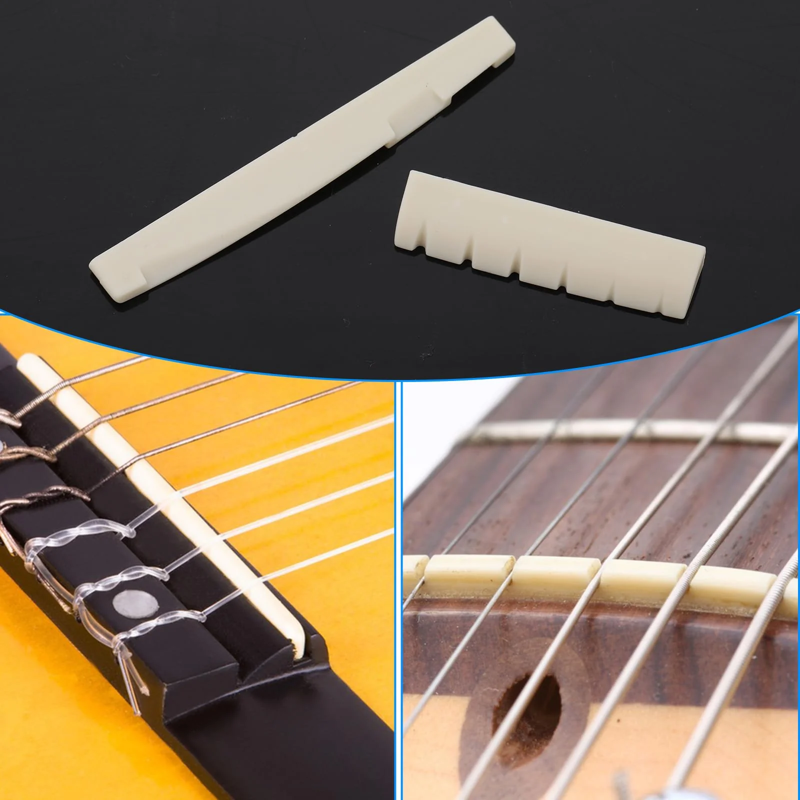 17pcs Guitar Bridge Pins, Acoustic Guitar Pegs Bridge Pins Guitar String Pegs Acoustic Guitar Bridge Pins Puller Peg Remover Guitar Brass Replacement Parts Acoustic Guitar Bridge Saddle Nut Remover - Image 5