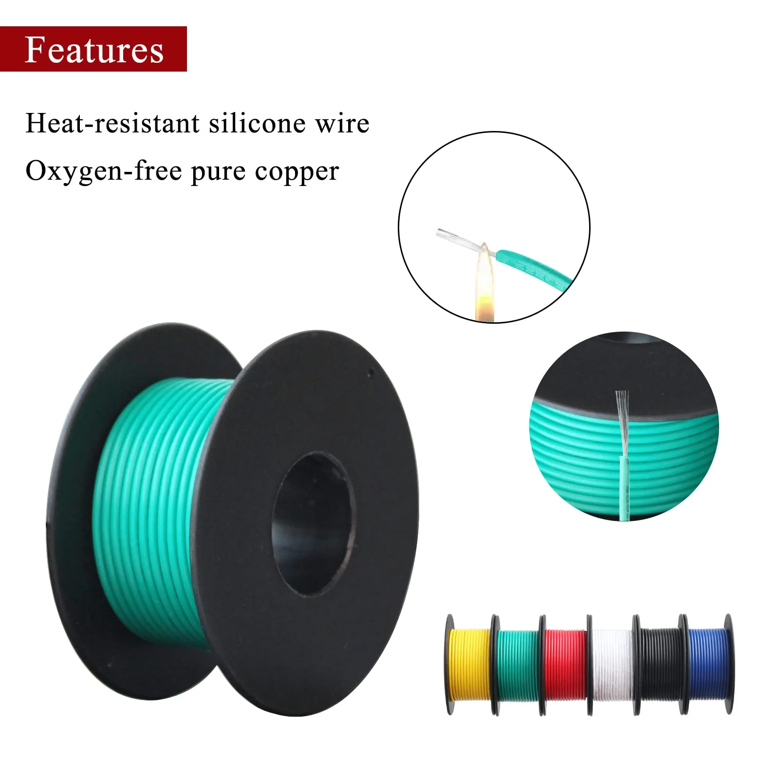 18 Gauge Electrical Wire,18 awg Silicone Wire-XINWANG 18 Gauge Stranded Tinned Copper Wire with Silicone Insulation(OD: 2.3 mm) 6 Colors,16.5ft Each, Hook Up Wire Kit 18AWG16.5FT-Silicone - Image 4