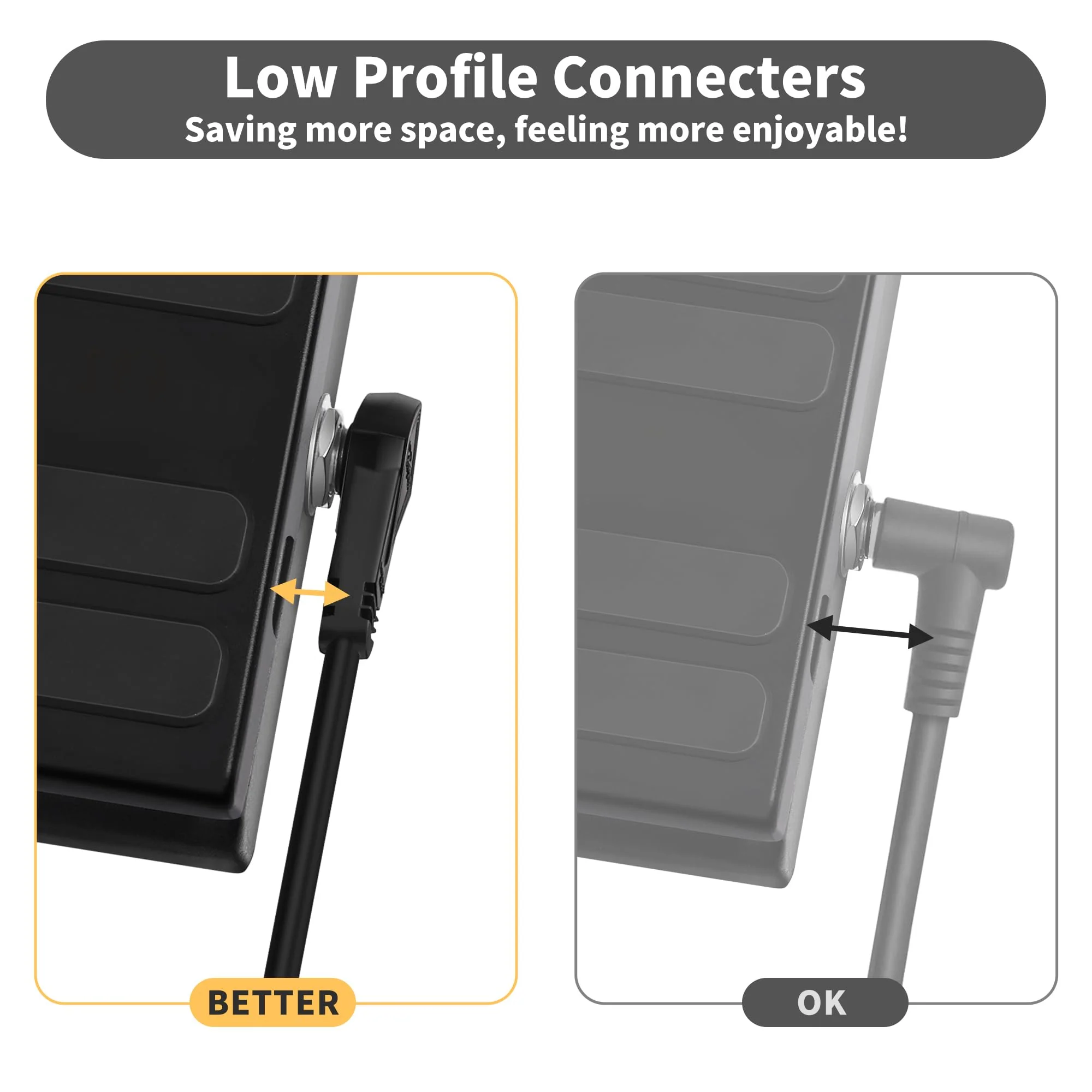 18 Inch Guitar Patch Cables, 45 cm Black Guitar Pedal Cable Effect Cable Cord, 1/4" inch TS Low Profile Right Angle Patch Cable for Guitar Effect Pedal 45CM C-style - Image 3