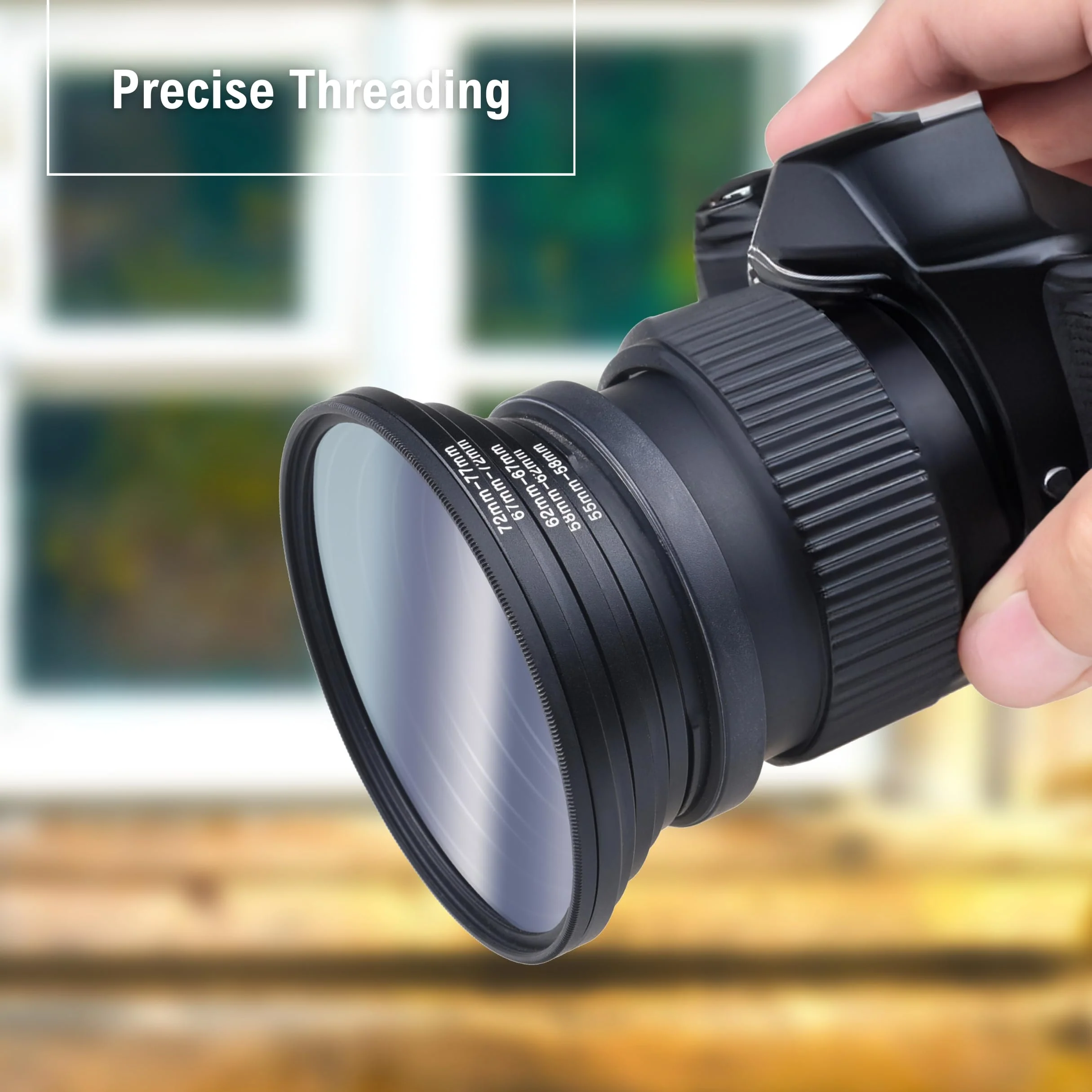 18-Piece Filter Ring Adapter Set - 9X Step-Up Rings and 9X Step-Down Rings for Lens Filters, Lens Hoods, and Lens Converters - Includes 4X Microfiber Cleaning Cloths (7x6 Inches) Step Up + Down Lens Filter Adapter Kit - Set of 18 - Image 7