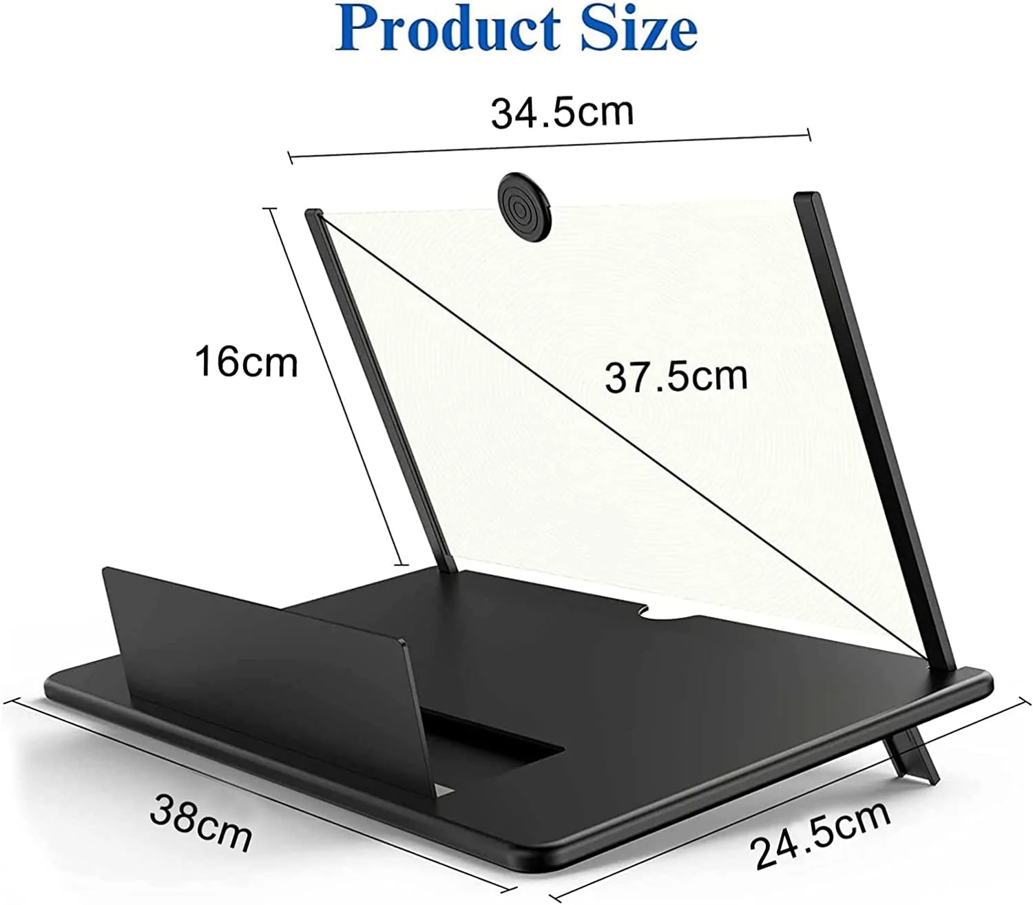 18" Screen Magnifier for Cell Phone - 3D HD Magnifying Projector Screen Enlarger Expanders for Movies, Videos and Gaming – Foldable Phone Stand with Screen Amplifier–Compatible with All Smartphones Black-18inch - Image 5