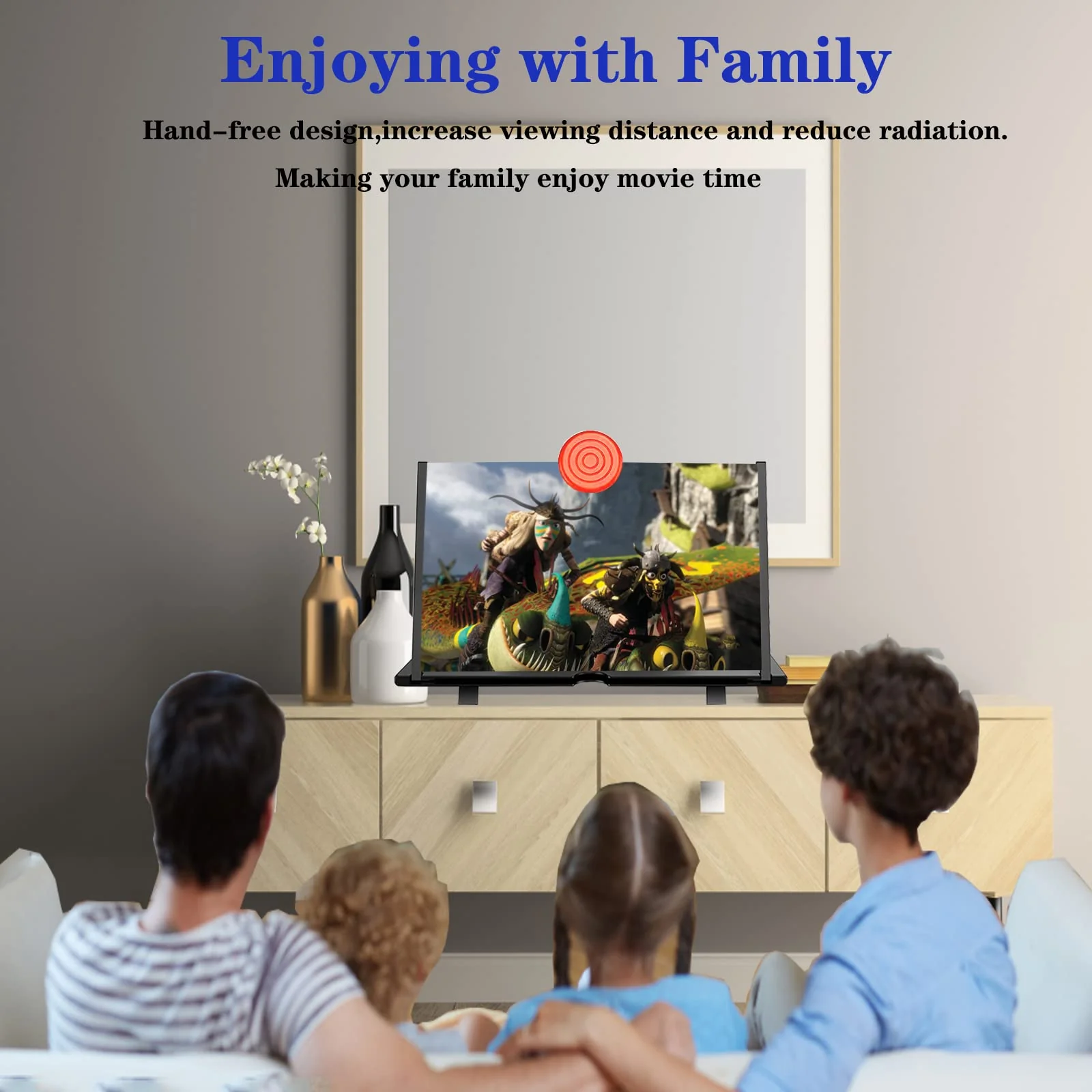 18'' Screen Magnifier for Cell Phone - Fanlory 3D HD Magnifying Screen Enlarger Expanders for Movies, Videos, and Gaming – Foldable Phone Stand with Screen Amplifier – Compatible with All Smartphones - Image 6