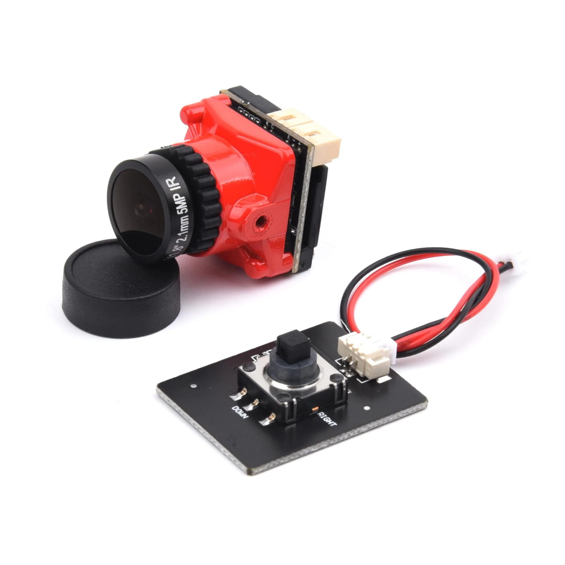 1800TVL FPV Camera Mini 2.1mm Lens 1/1.8 Camera 5V-40V PAL/NTSC Camera with OSD Internal Adjustable for RC FPV Racing Drone（Red） Red 1800TVL - Image 3