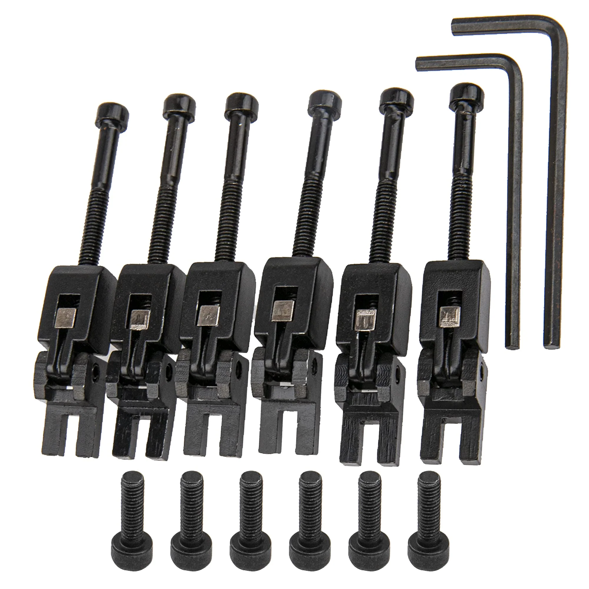 18Pcs Yootones Locking Systyem Locked Saddles Tremolo Bridge Saddle String Lock Insert Blocks Compatible with Floyd Rose Electric Guitar Bridge Saddle (Black) - Image 2