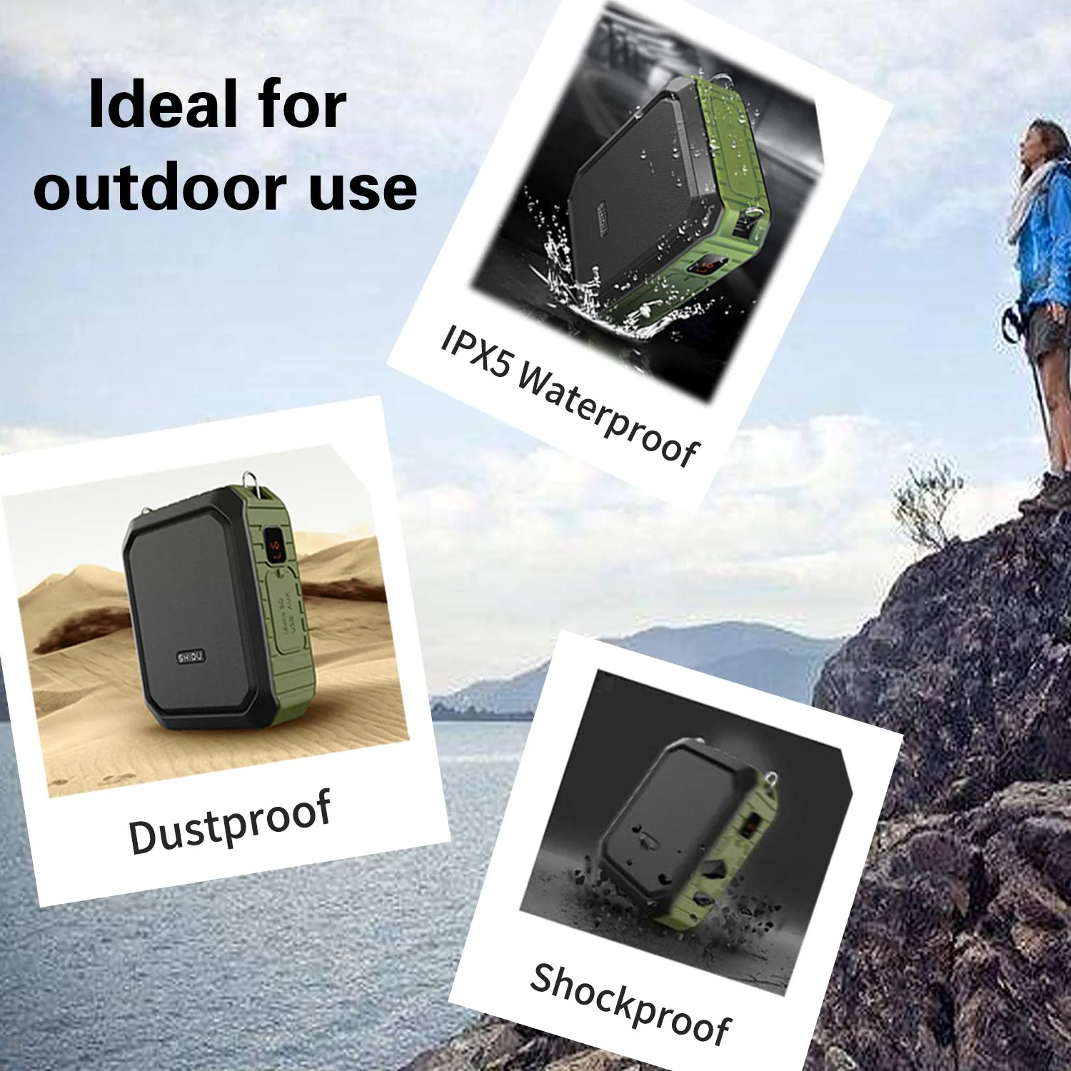 18W Wireless Bluetooth Waterproof Voice Amplifier Portable Headset Microphone with Speaker Small Personal Microphone for Teachers, Outdoors - Image 5