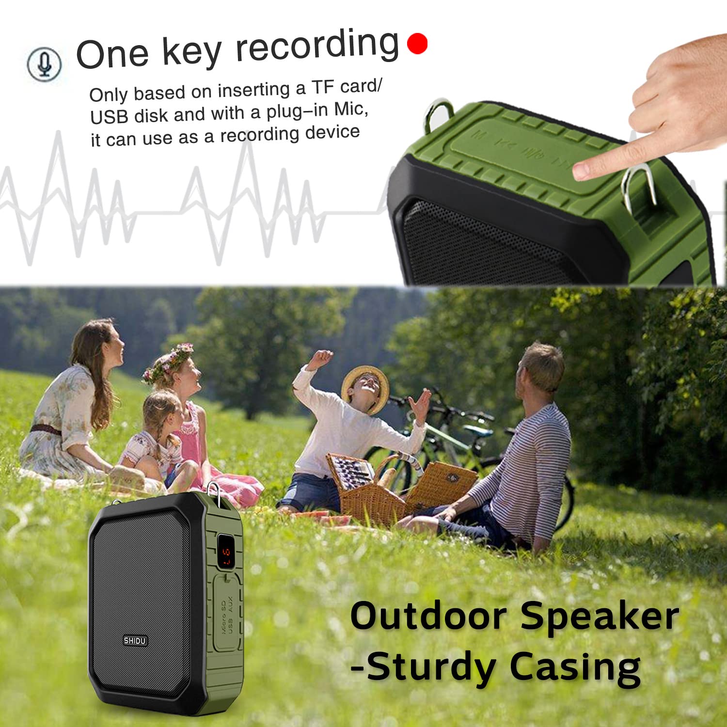 18W Wireless Bluetooth Waterproof Voice Amplifier Portable Headset Microphone with Speaker Small Personal Microphone for Teachers, Outdoors - Image 7