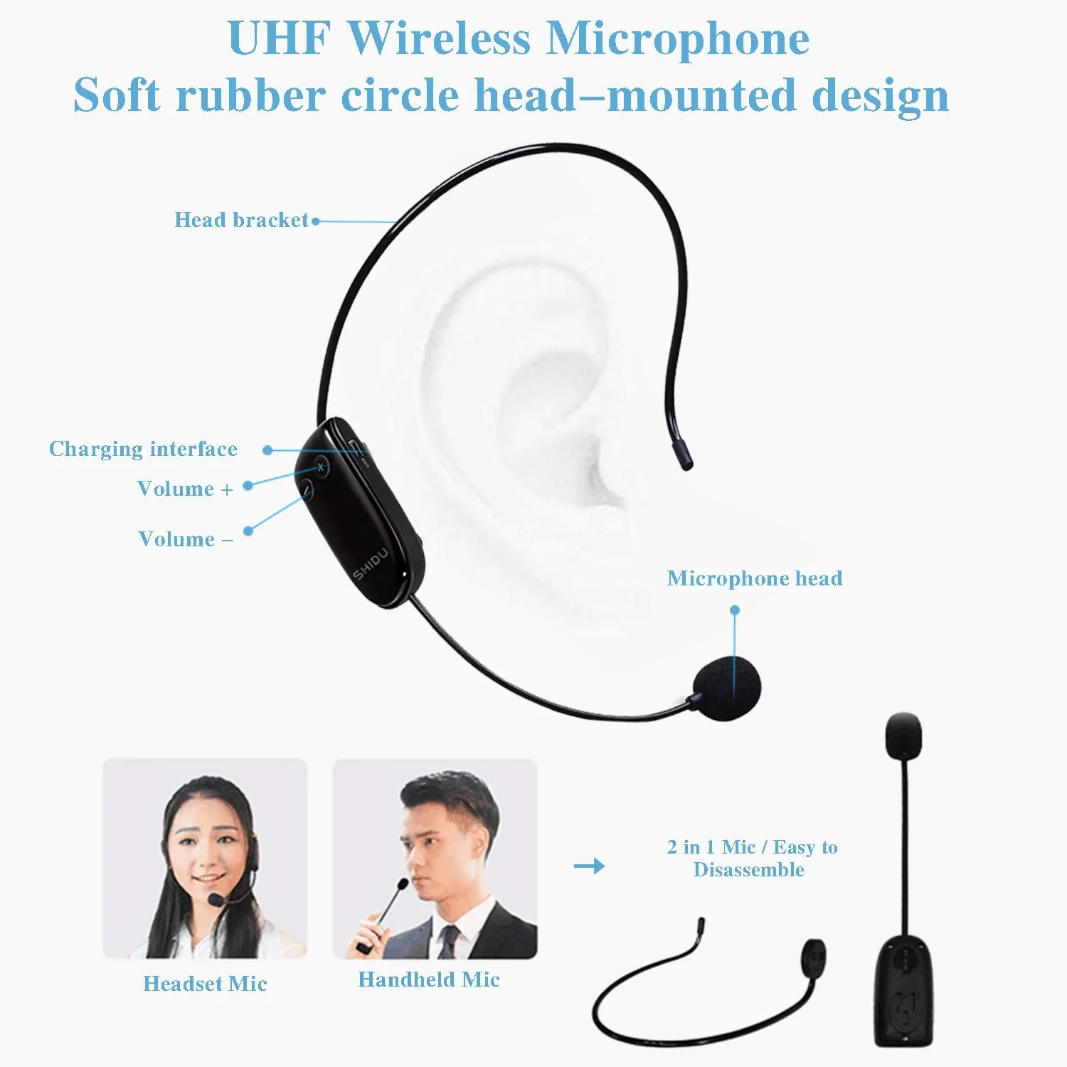 18W Wireless Bluetooth Waterproof Voice Amplifier Portable Headset Microphone with Speaker Small Personal Microphone for Teachers, Outdoors - Image 8