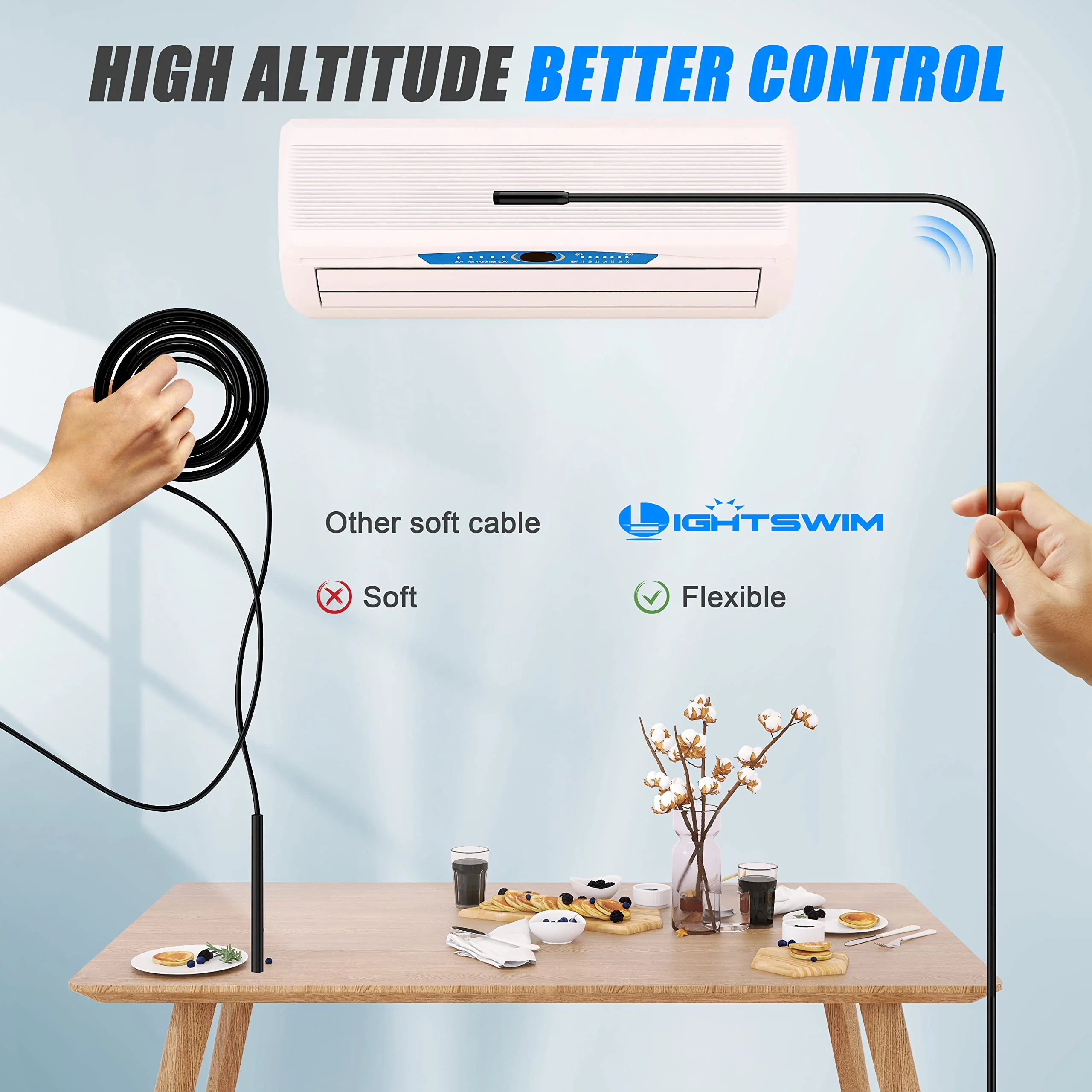 1920P Endoscope Snake Inspection Camera, Lightswim Type C Borescope, Scope Camera with 8 LED Lights for Android and iOS Smartphone, iPhone, iPad, Samsung (16.5 FT/5M) TENG-W400-ONE - Image 2
