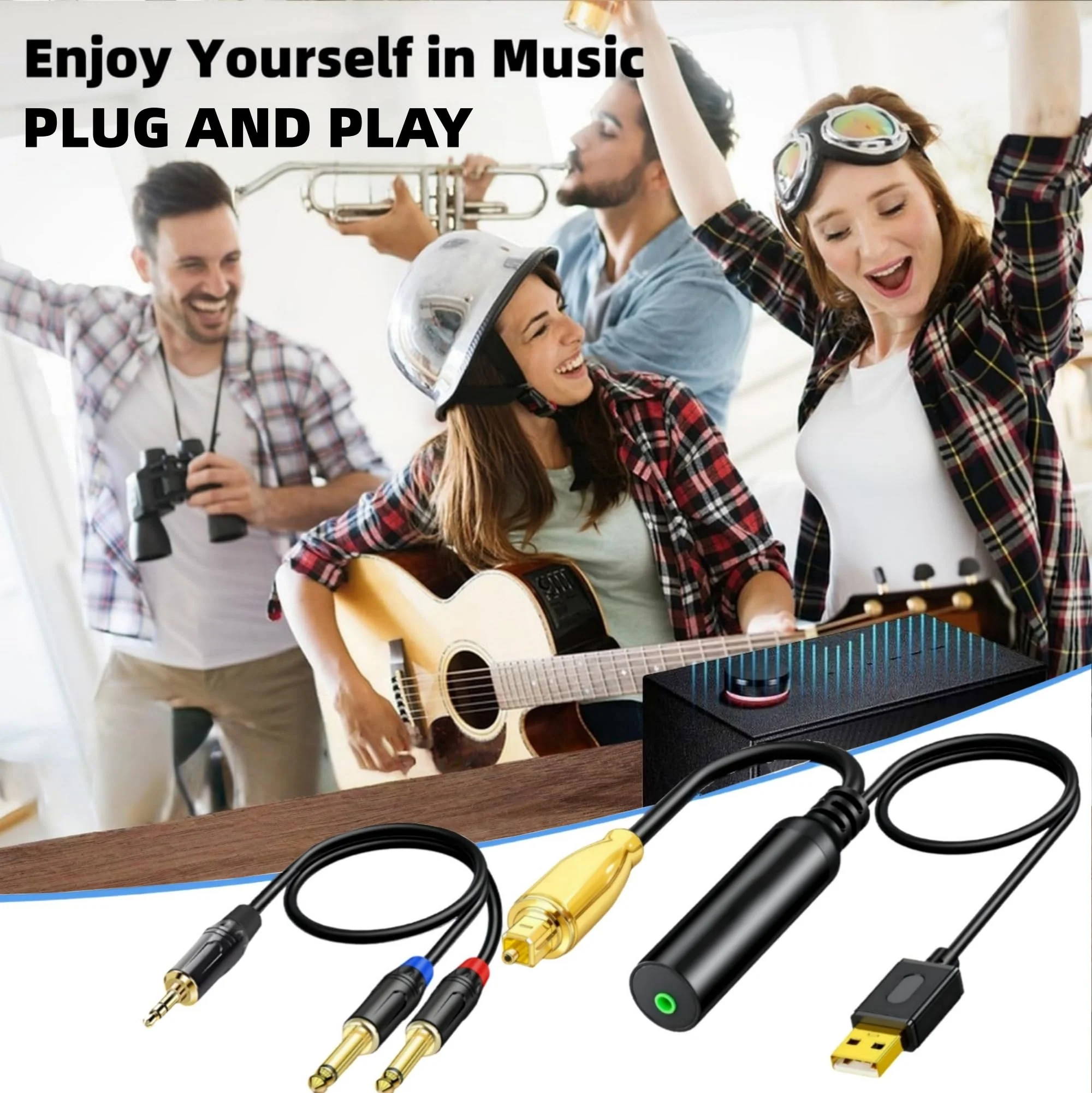 192KHz DAC Optical to Dual 1/4" TS Converter,Optical Audio Cable to Dual 6.35mm AUX Converter for HDTV DVD Set-top Boxes Out to Speaker Audio Mixer(Unidirectional O-ptical to 6.35mm) 3.3FT - Image 6