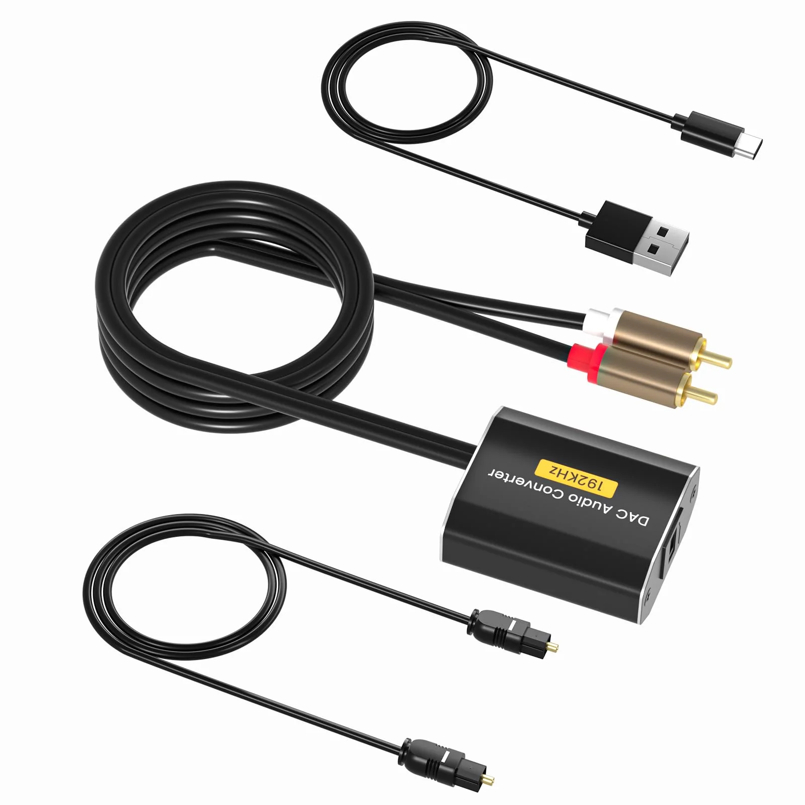 192kHz Optical to RCA Adapter DAC Digital to Analog Audio Converter with Optical Cable to RCA L/R Audio Adapter for HDTV, DVD, Blu-Ray Players and Game Consoles(RCA Male) - Image 7