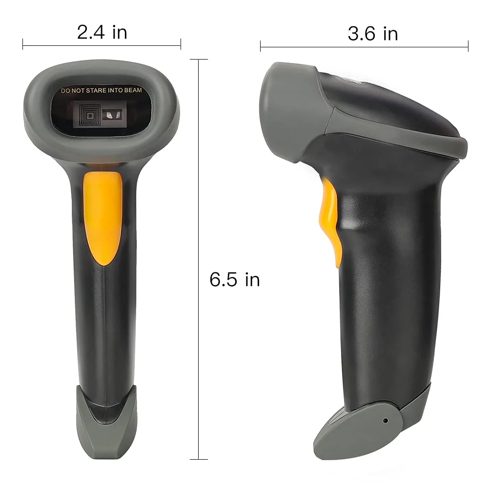 1D CCD 2.4G Wireless Bar Code Scanner Versatile 2 in 1 (Wireless+USB Wired), UNIDEEPLY Automatic Barcode Reader Scanner 196 Feet Indoor Transmission Distance, Scanning Gun for PC Computers, Black - Image 2