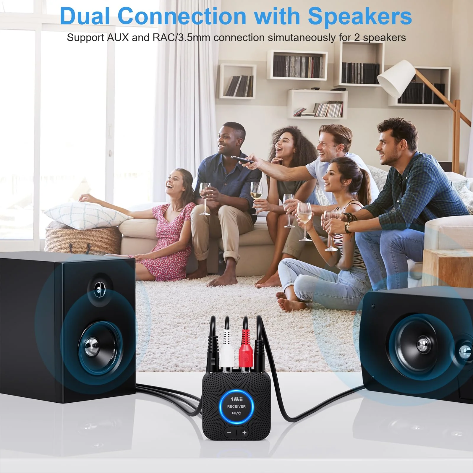 1Mii 2.4GHz Wireless Audio Transmitter Receiver Set for TV, 260Ft/80M Long Range 25ms Low Latency with AUX RCA in/Out,Wireless Audio Adapter for TV PC Powered Speaker Amplifier Soundbar - Image 8