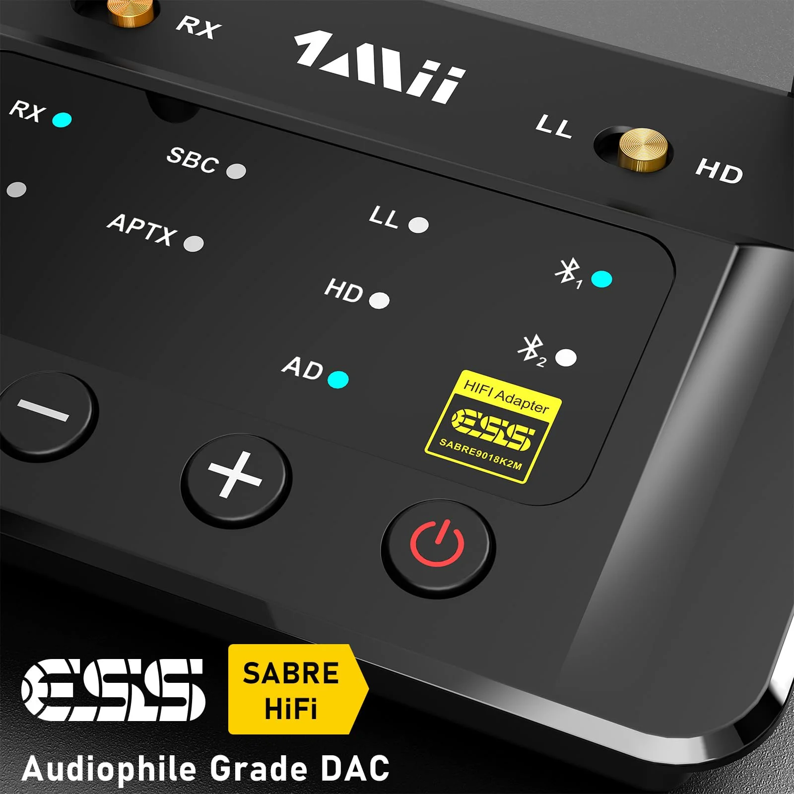 1Mii B03Pro Bluetooth 5.3 Transmitter Receiver for Home Stereo TV, HiFi Wireless Audio Adapter with Audiophile DAC & AptX HD/Low Latency, Long Range, Optical RCA AUX 3.5mm Outputs/Inputs Black1 - Image 4