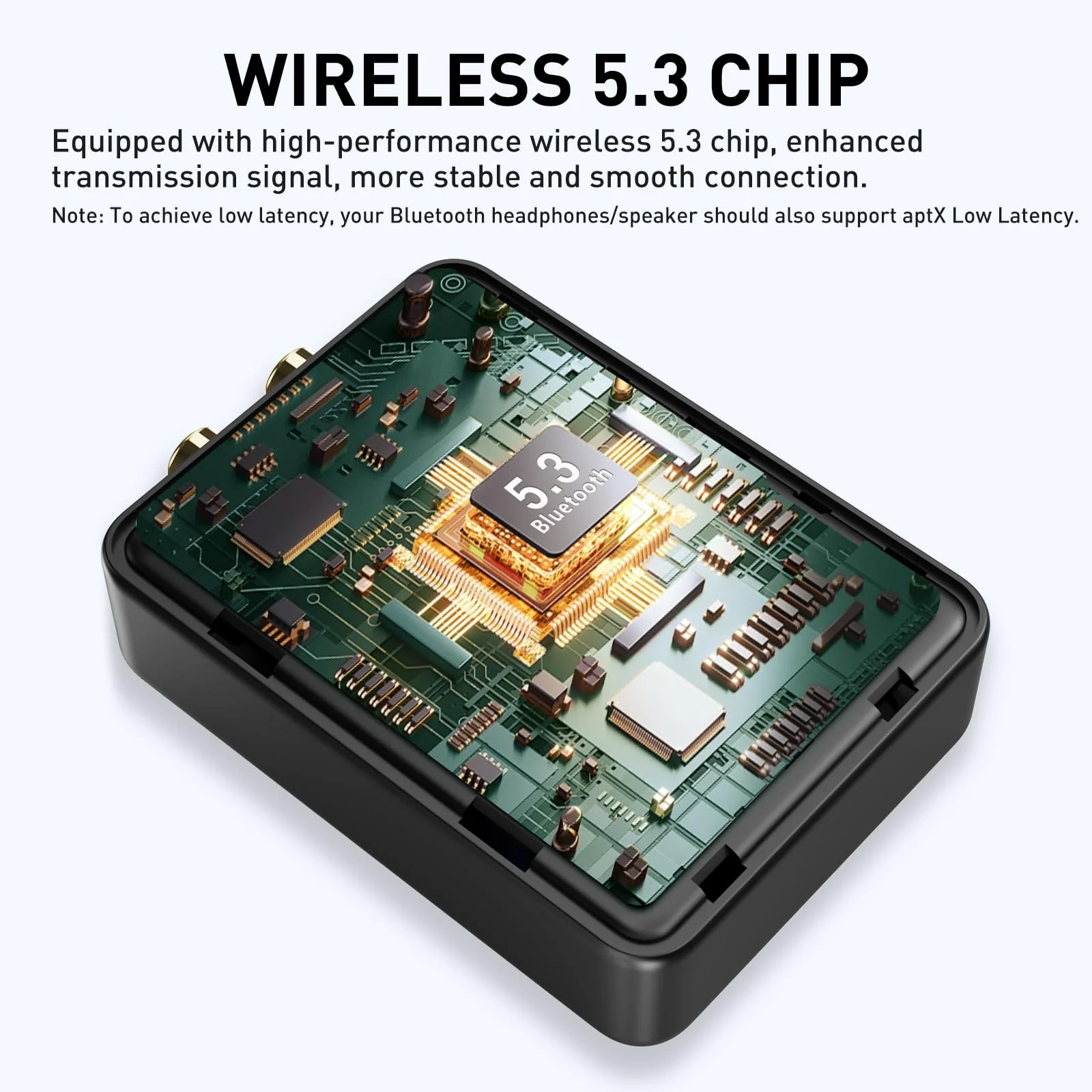 1Mii RCA Bluetooth 5.3 Adapter for TV, 3.5mm AUX Bluetooth Transmitter Receiver for 2 AirPods or Headphones, Home Stereo, Speakers, Projector, Treadmills, PC, with Volume Control, aptX Low Latency - Image 8