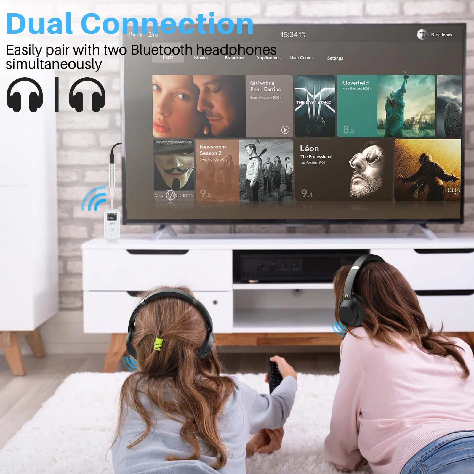 1Mii SafeFly Dual | Bluetooth 5.3 Adapter Bluetooth Transmitter w/Screen for Wireless Headphones, Wireless Audio Transmitter Use with 3.5 mm Audio Jack on Airplanes/Gym/TVs-Transmitter Only - Image 5