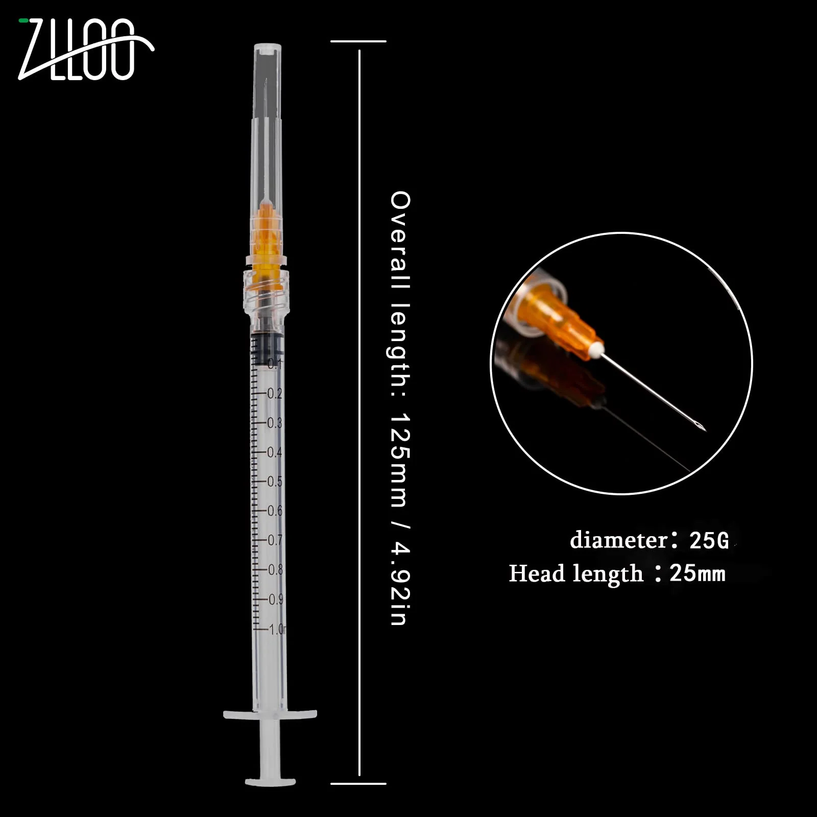 1ml/cc Plastic Tube with 25G-25mm Head, Disposable Luer-Lock Independent Packaging, Easy to Use (Pack of 100) 100 Items - Image 3