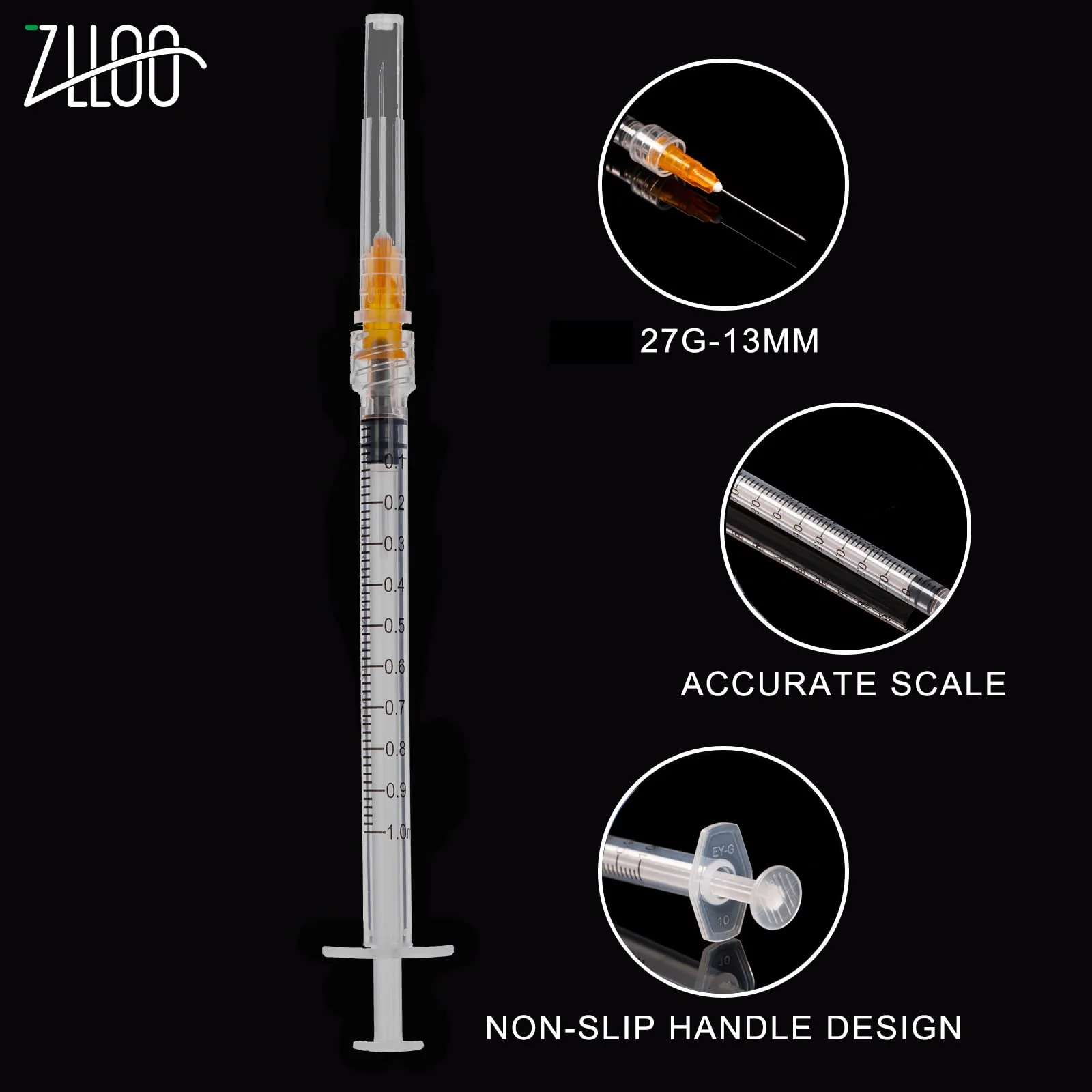1ml/cc Plastic Tube with 25G-25mm Head, Disposable Luer-Lock Independent Packaging, Easy to Use (Pack of 100) 100 Items - Image 5