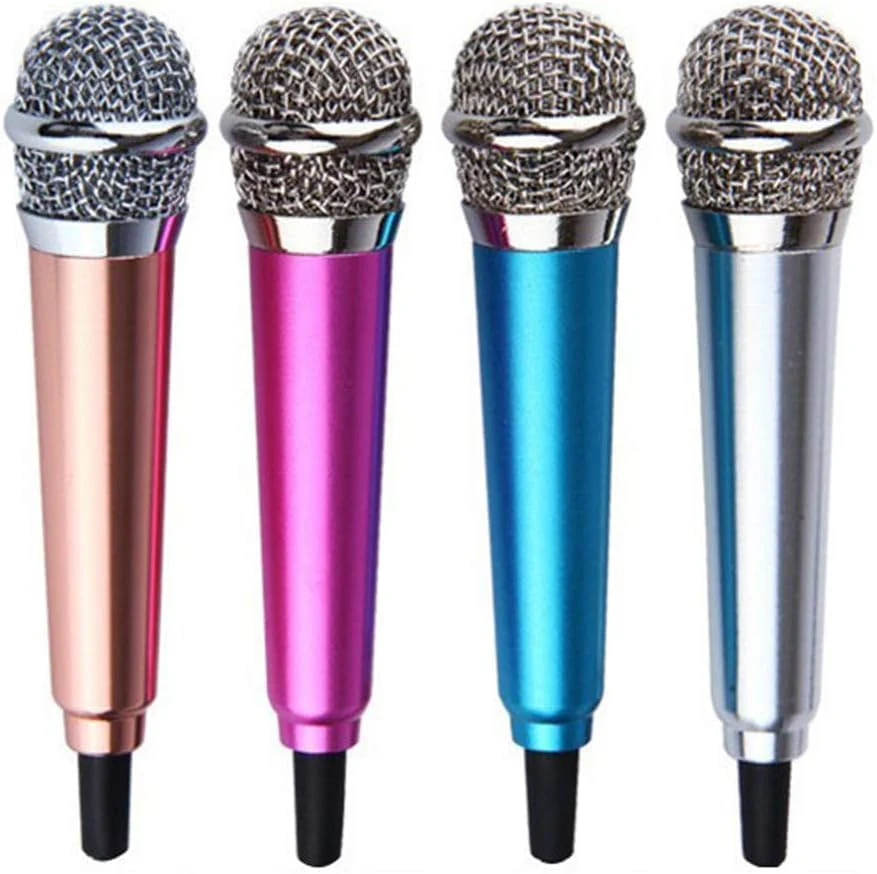 1Pc Silver Mini Singing Mic Equipment 3.5mm Condenser Microphone Phone Karaoke Mic with Stand Singing Mic Equipment Mini Handheld Microphone for Mobile Phone Laptop,Wireless Microphones and Systems - Image 2