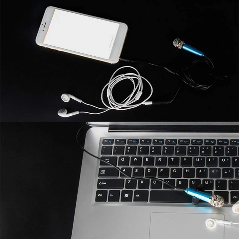 1Pc Silver Mini Singing Mic Equipment 3.5mm Condenser Microphone Phone Karaoke Mic with Stand Singing Mic Equipment Mini Handheld Microphone for Mobile Phone Laptop,Wireless Microphones and Systems - Image 4