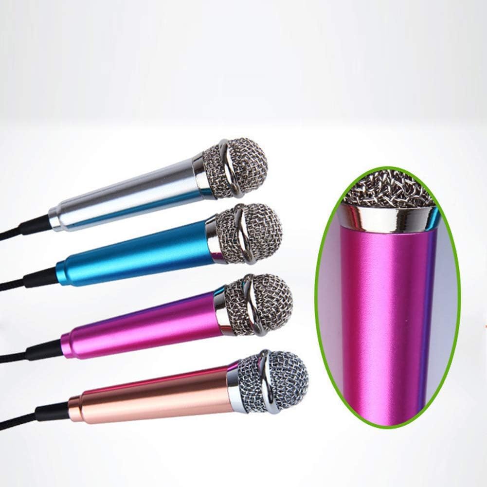1Pc Silver Mini Singing Mic Equipment 3.5mm Condenser Microphone Phone Karaoke Mic with Stand Singing Mic Equipment Mini Handheld Microphone for Mobile Phone Laptop,Wireless Microphones and Systems - Image 6