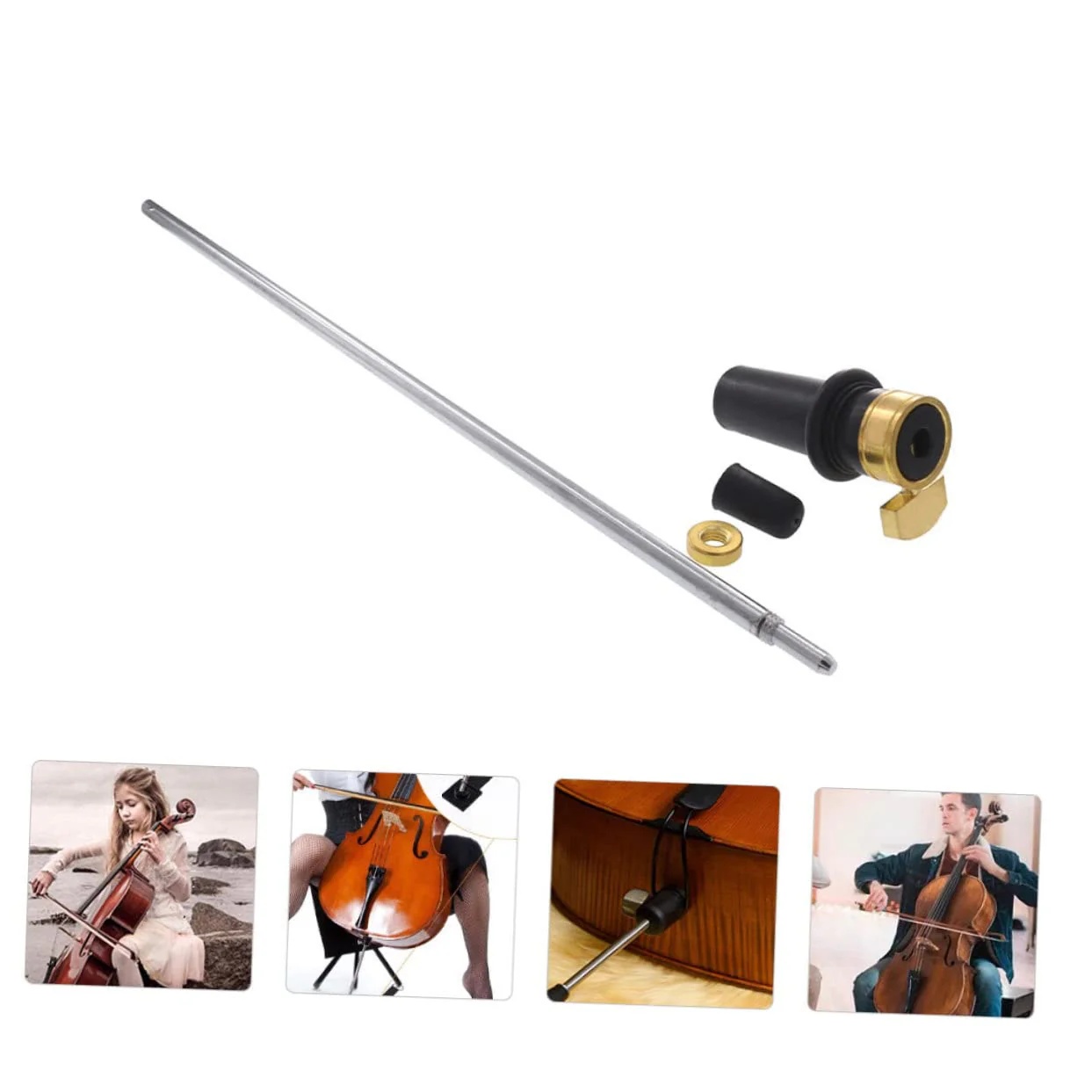 1pc Tail Post Support Rod Accessories for Instrument Endpin Accessory Stand Cello Tool Premium Cello Endpin Musical Instrument Accessory Rod Holder Stainless Steel Carbon Fiber - Image 9