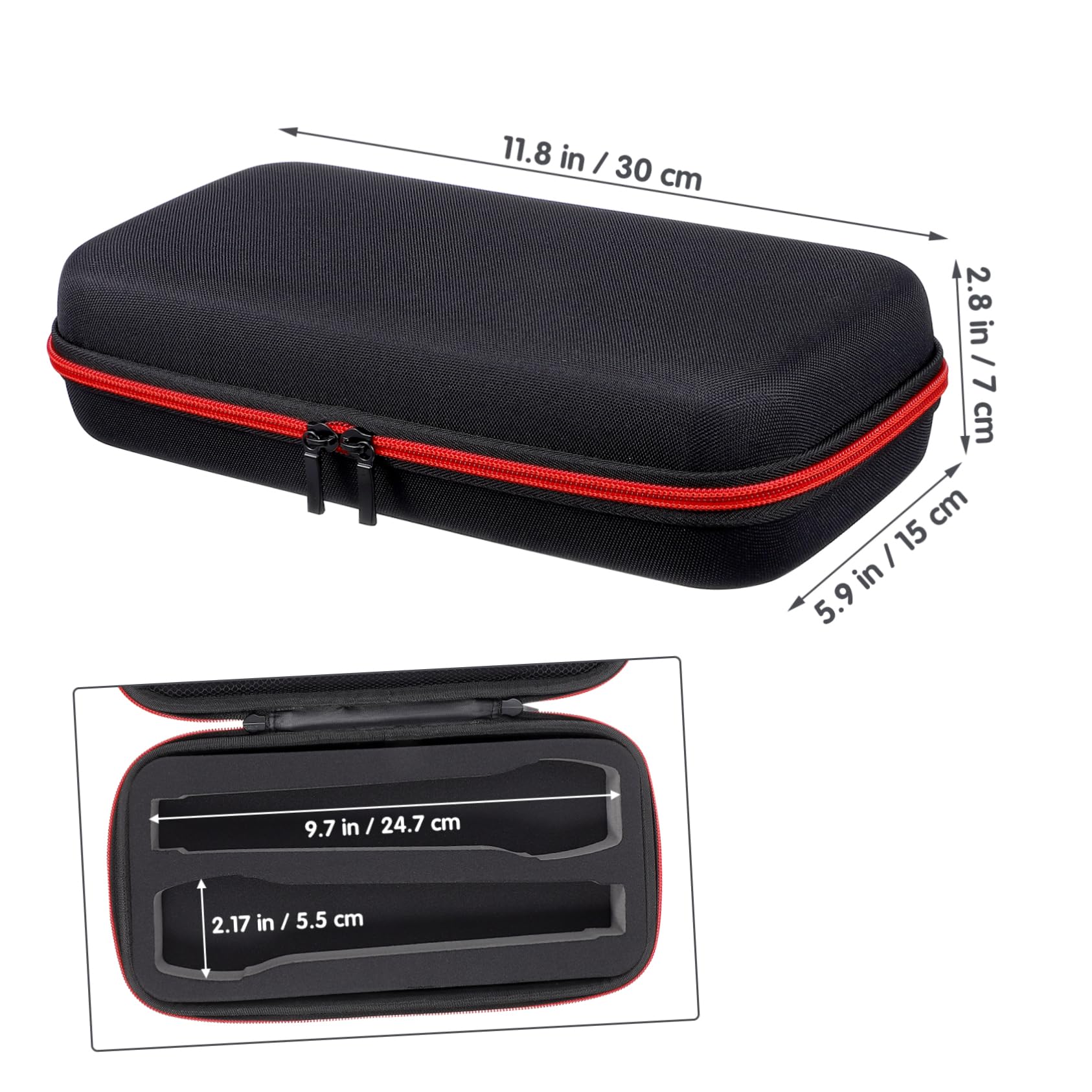 1Pcs Dual Mic Bag Carrying Travel Case Case Hard Pouch Storage Pouch for Travel (Pack of 2) 30x15cm (Pack of 2) - Image 2