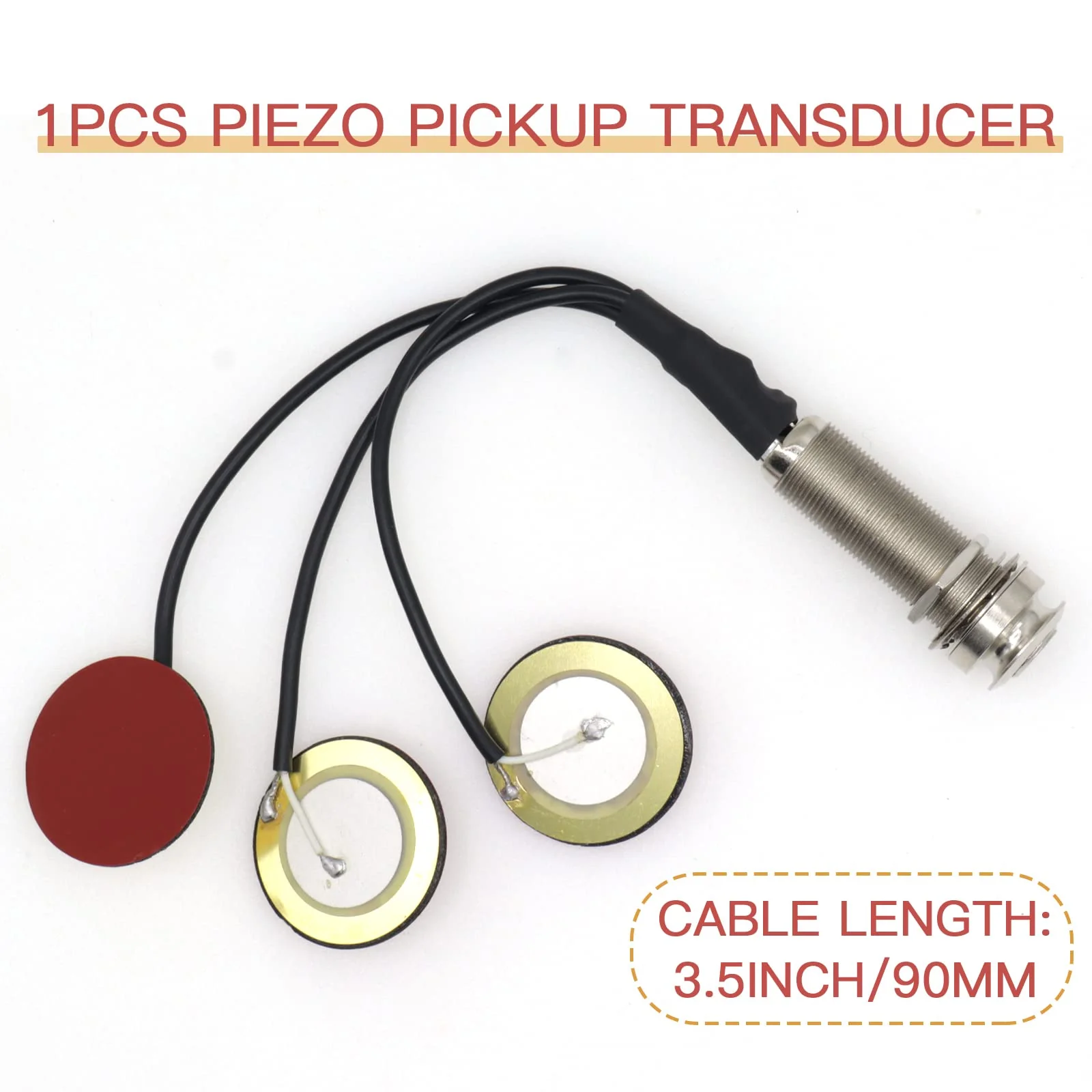 1pcs Piezo Pickup Transducer, 3in1 Microphone Contact Acoustic Preamp, 1/4 Inch Self-Adhesive Piezo Pickups Transducer for Kalimba Thumb Piano and Other Small Instruments - Image 2