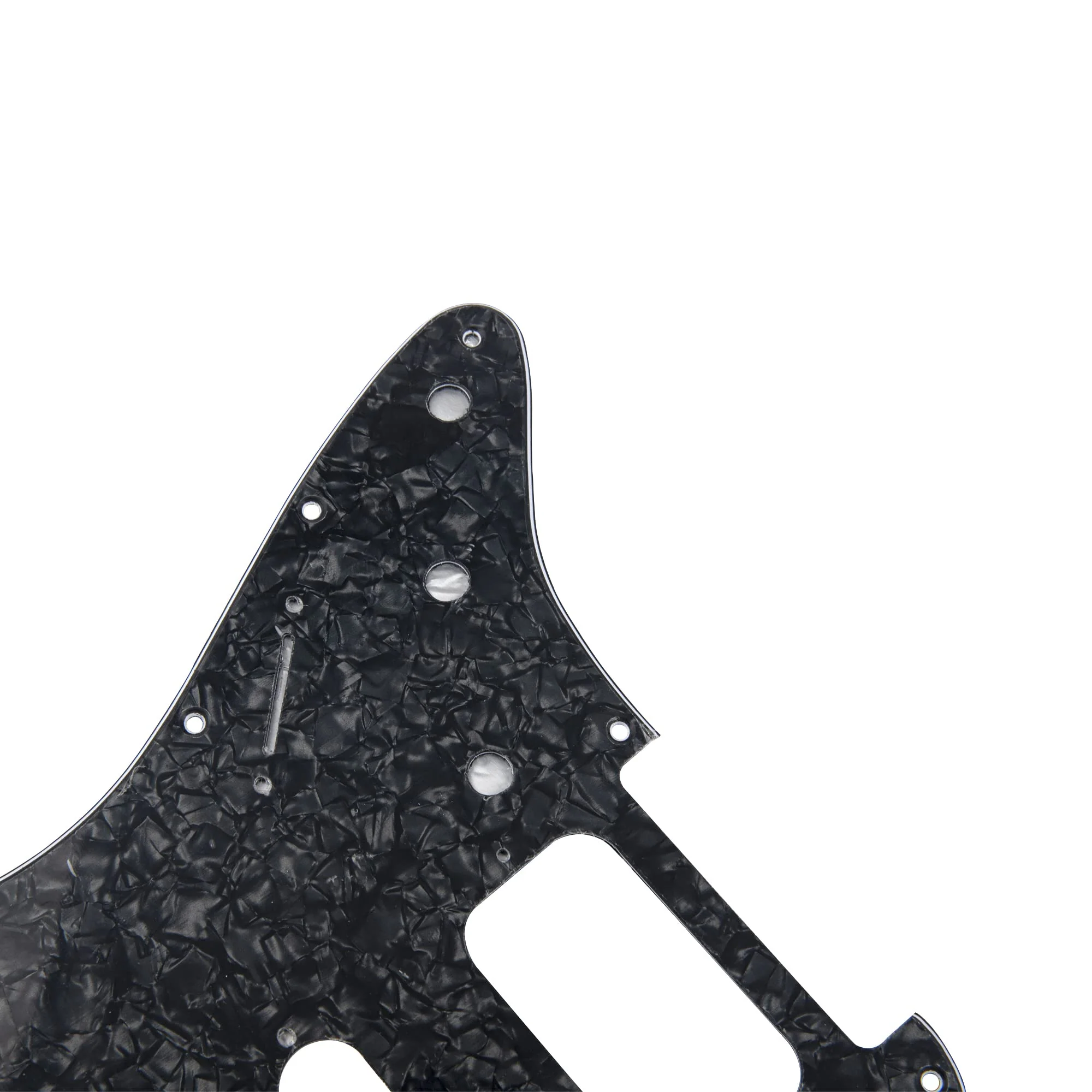 1Pcs Yootones 11 Hole Round Corner HSS Pickguard Guitar BackPlate Set with Pickguard Screws Compatible with USA/Mexican Stratocaster Strat Mounting Open Pickup (4Ply Black Pearl) 4Ply Black Pearl - Image 4