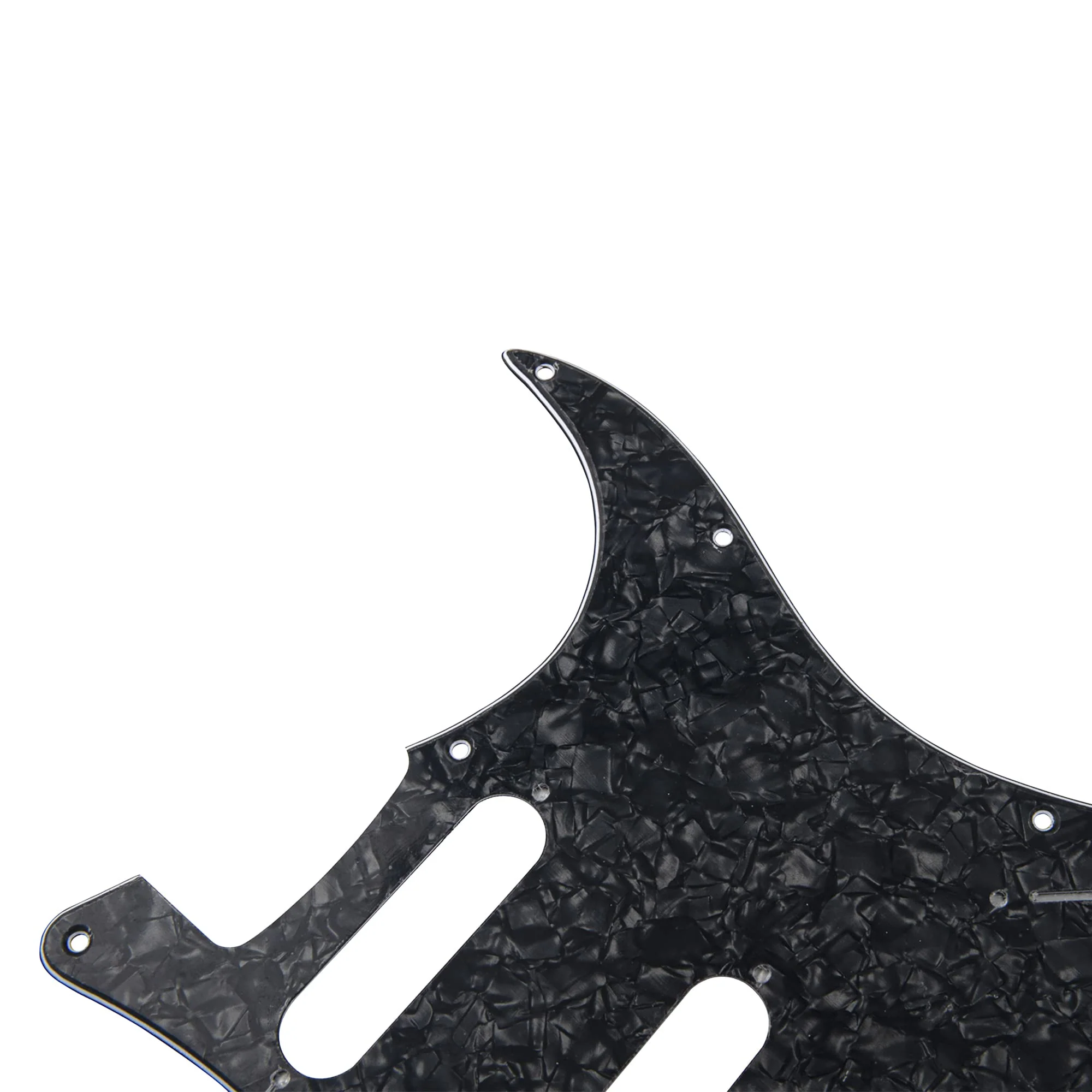 1Pcs Yootones 11 Hole Round Corner HSS Pickguard Guitar BackPlate Set with Pickguard Screws Compatible with USA/Mexican Stratocaster Strat Mounting Open Pickup (4Ply Black Pearl) 4Ply Black Pearl - Image 7