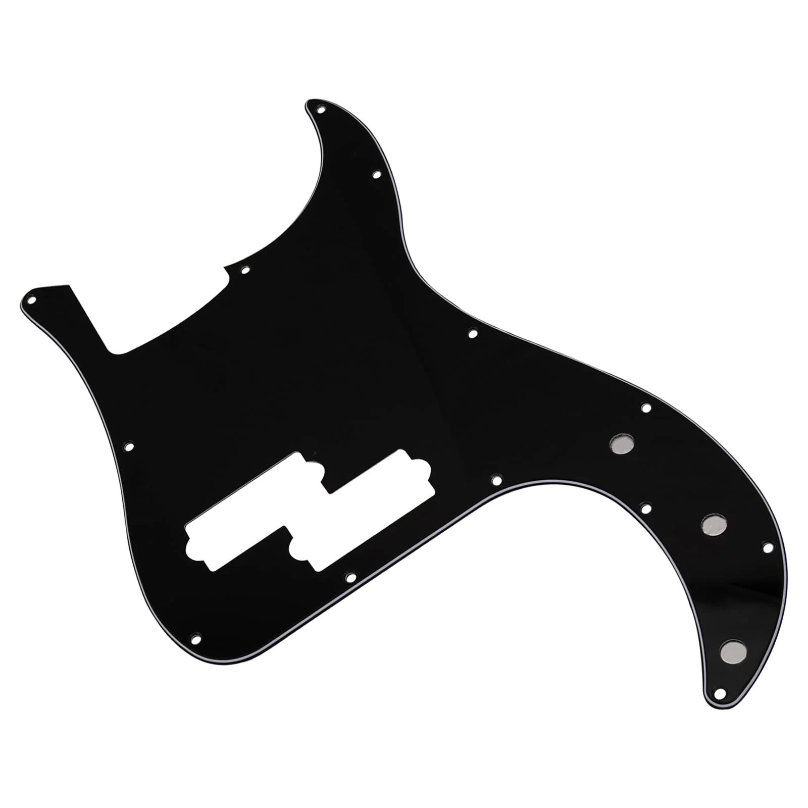 1Pcs Yootones 13 Hole P Bass Pickguard Guitar Scratch Plate Pick Guard Compatible with 4 String USA/Mexican Standard Precision Bass Part (3Ply Black) 3Ply Black - Image 3