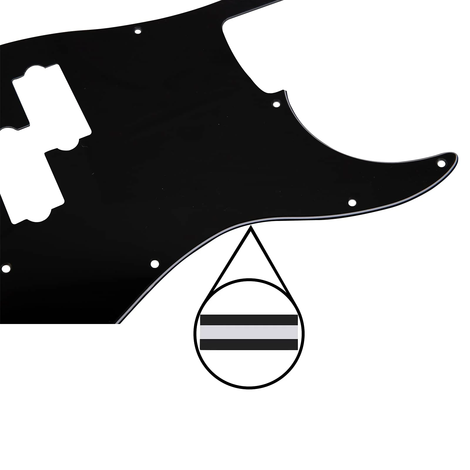 1Pcs Yootones 13 Hole P Bass Pickguard Guitar Scratch Plate Pick Guard Compatible with 4 String USA/Mexican Standard Precision Bass Part (3Ply Black) 3Ply Black - Image 5