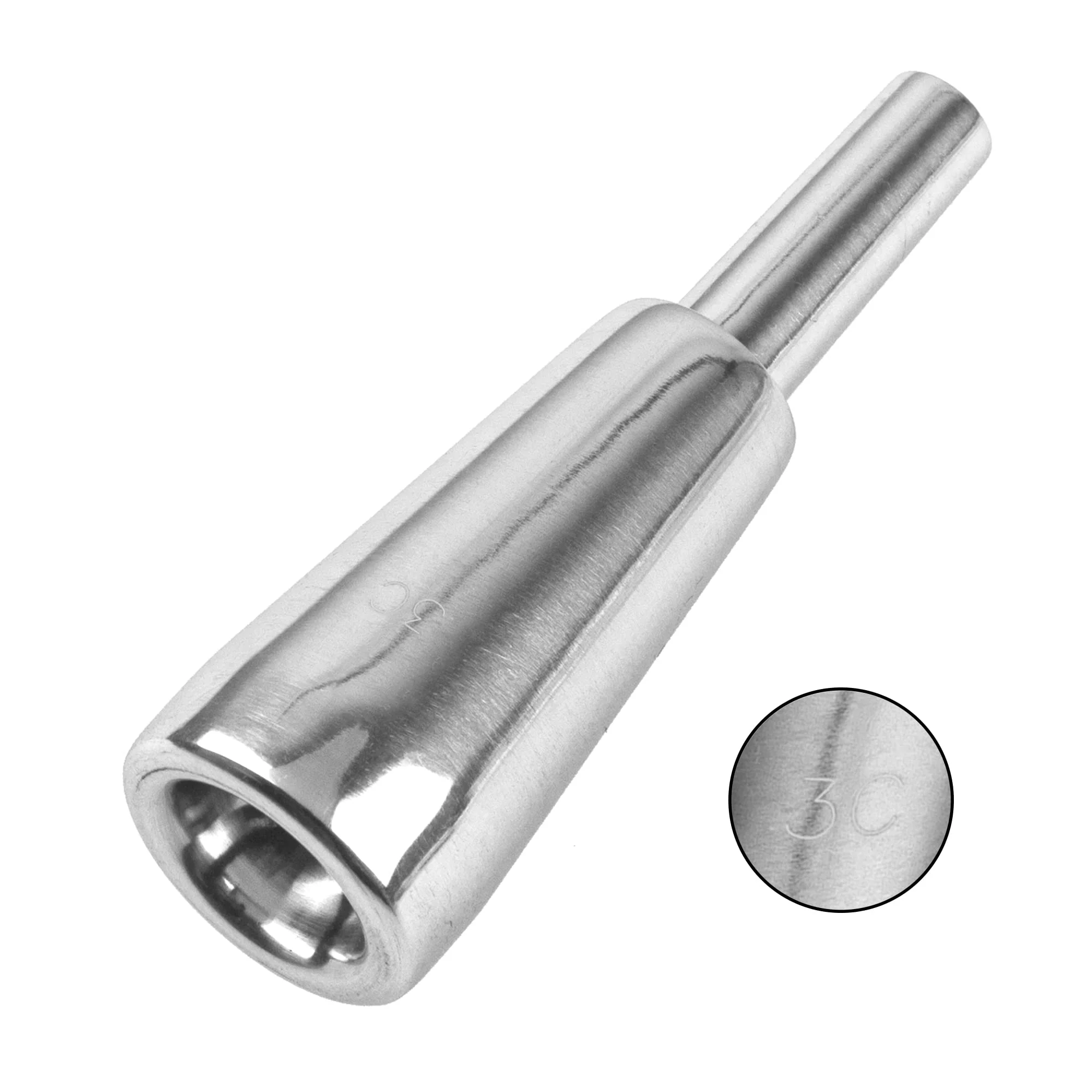 1Pcs Yootones 9.8mm Outer Diameter 3C Heavy-Duty Trumpet Mouthpiece Compatible with Trumpet Accessories (Silver) Silver - Image 2