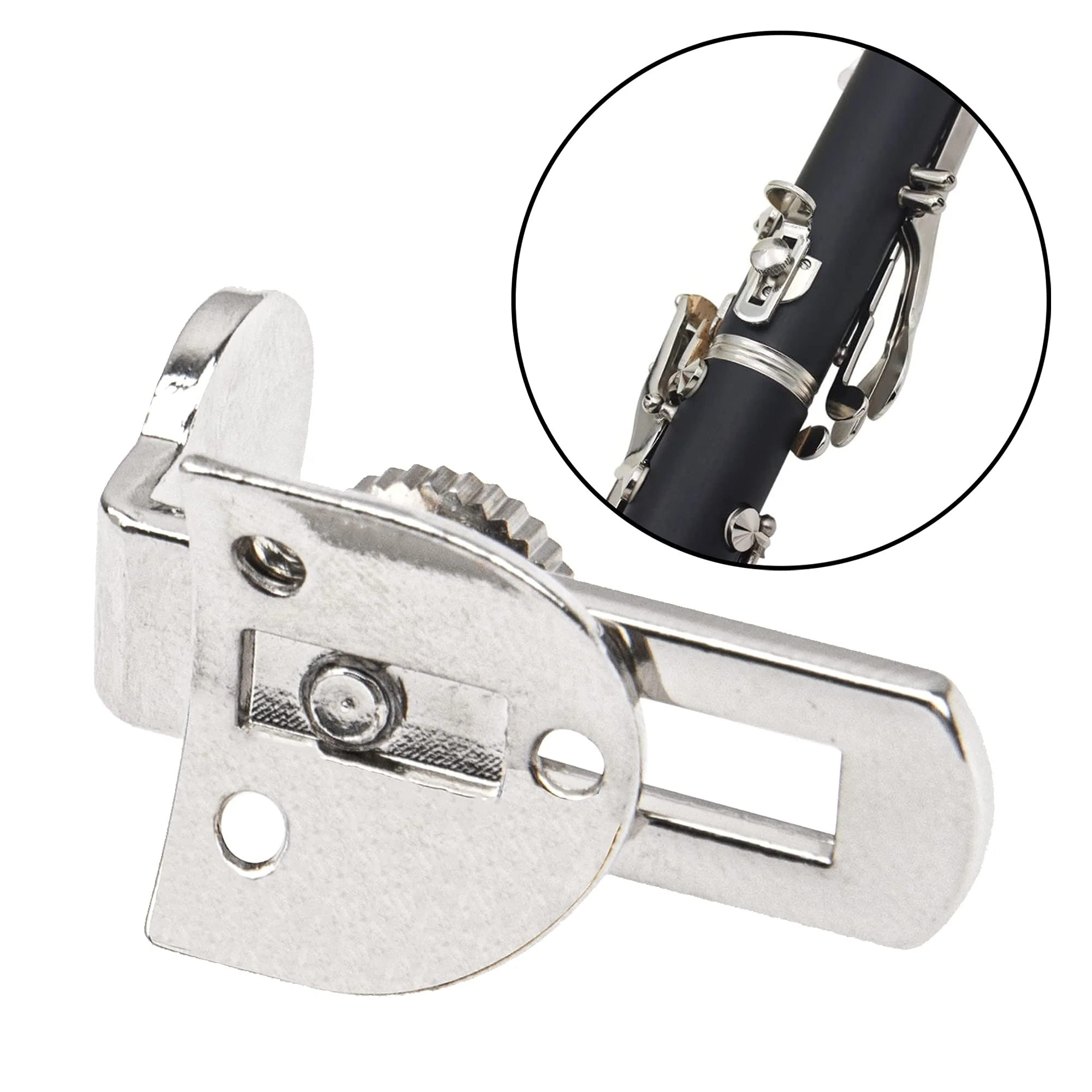 1Pcs Yootones Clarinet Metal Thumb Finger Rest with Screws Compatible with Clarinet Oboe Woodwind Instrument (Silver) - Image 4