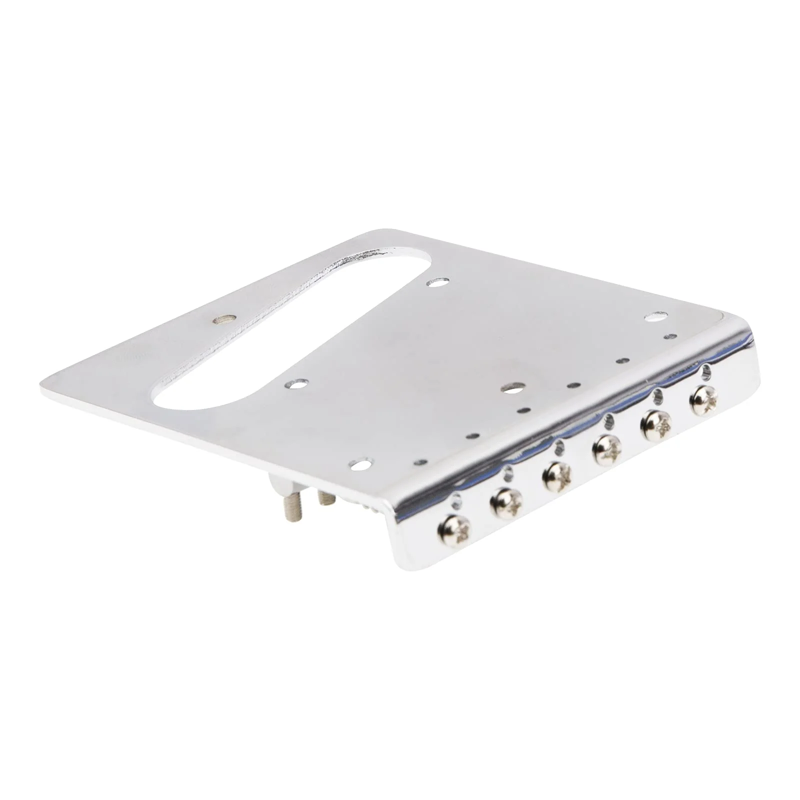 1Pcs Yootones Guitar 6 Saddle Bridge Top Loader Bridge Compatible with Fender Tele Telecaster Electric Guitar Replacement Parts (Silver) - Image 2