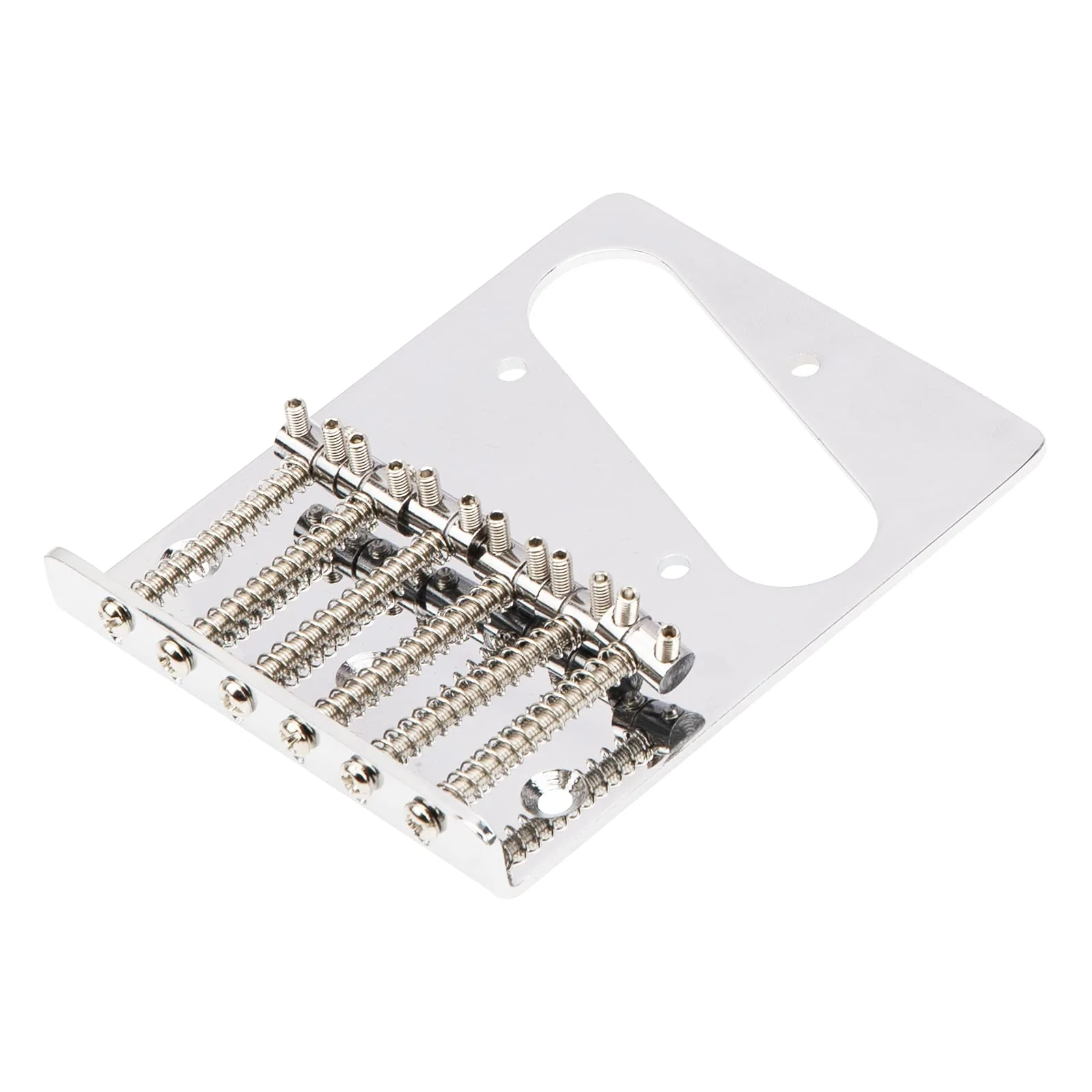 1Pcs Yootones Guitar 6 Saddle Bridge Top Loader Bridge Compatible with Fender Tele Telecaster Electric Guitar Replacement Parts (Silver) - Image 3