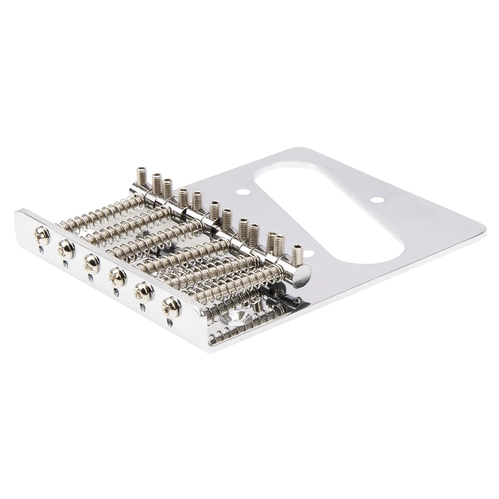 1Pcs Yootones Guitar 6 Saddle Bridge Top Loader Bridge Compatible with Fender Tele Telecaster Electric Guitar Replacement Parts (Silver) - Image 4