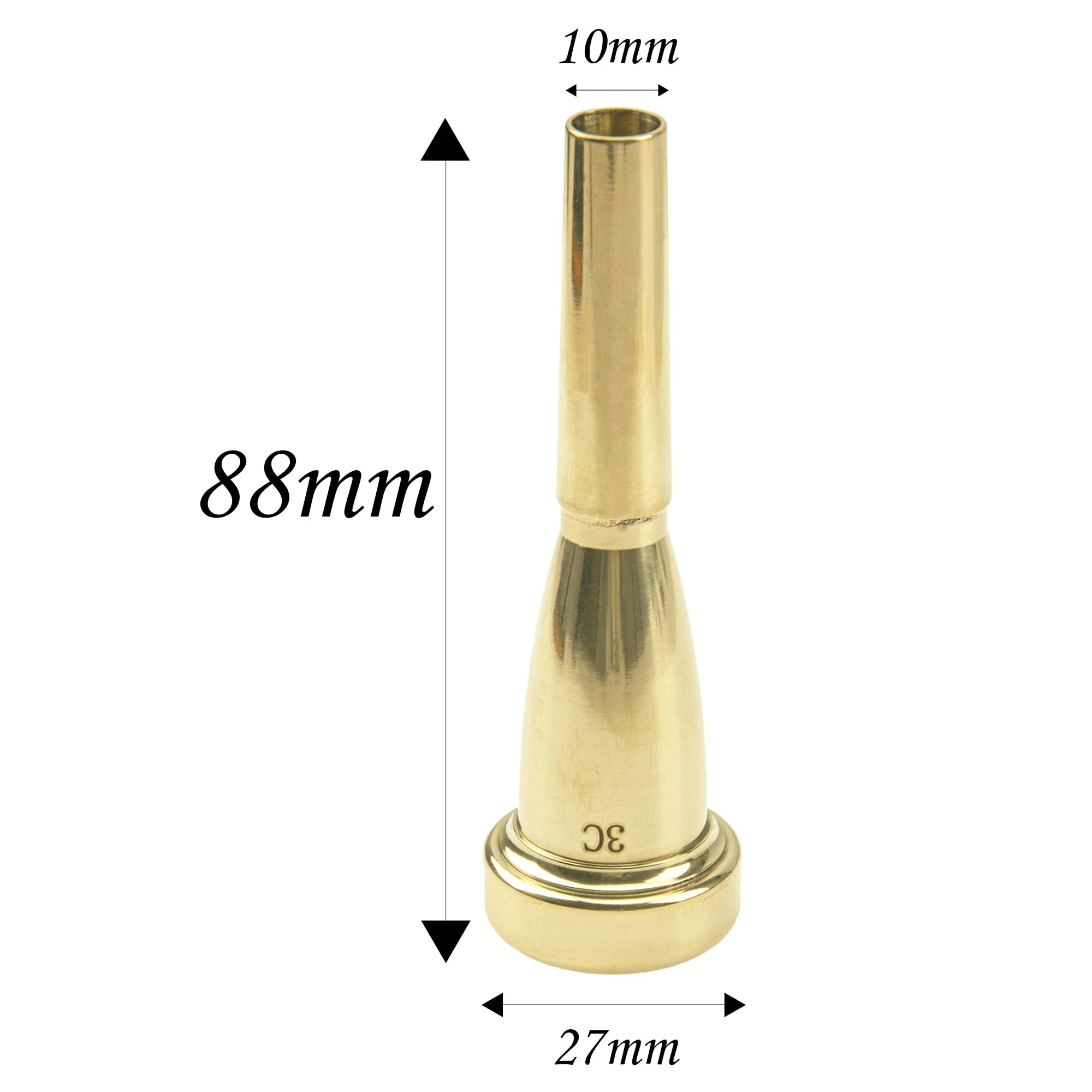 1Pcs Yootones Metal Gold Plated Trumpet Mouthpiece Compatible with Trumpet Accessories Parts (3C) 3C - Image 6